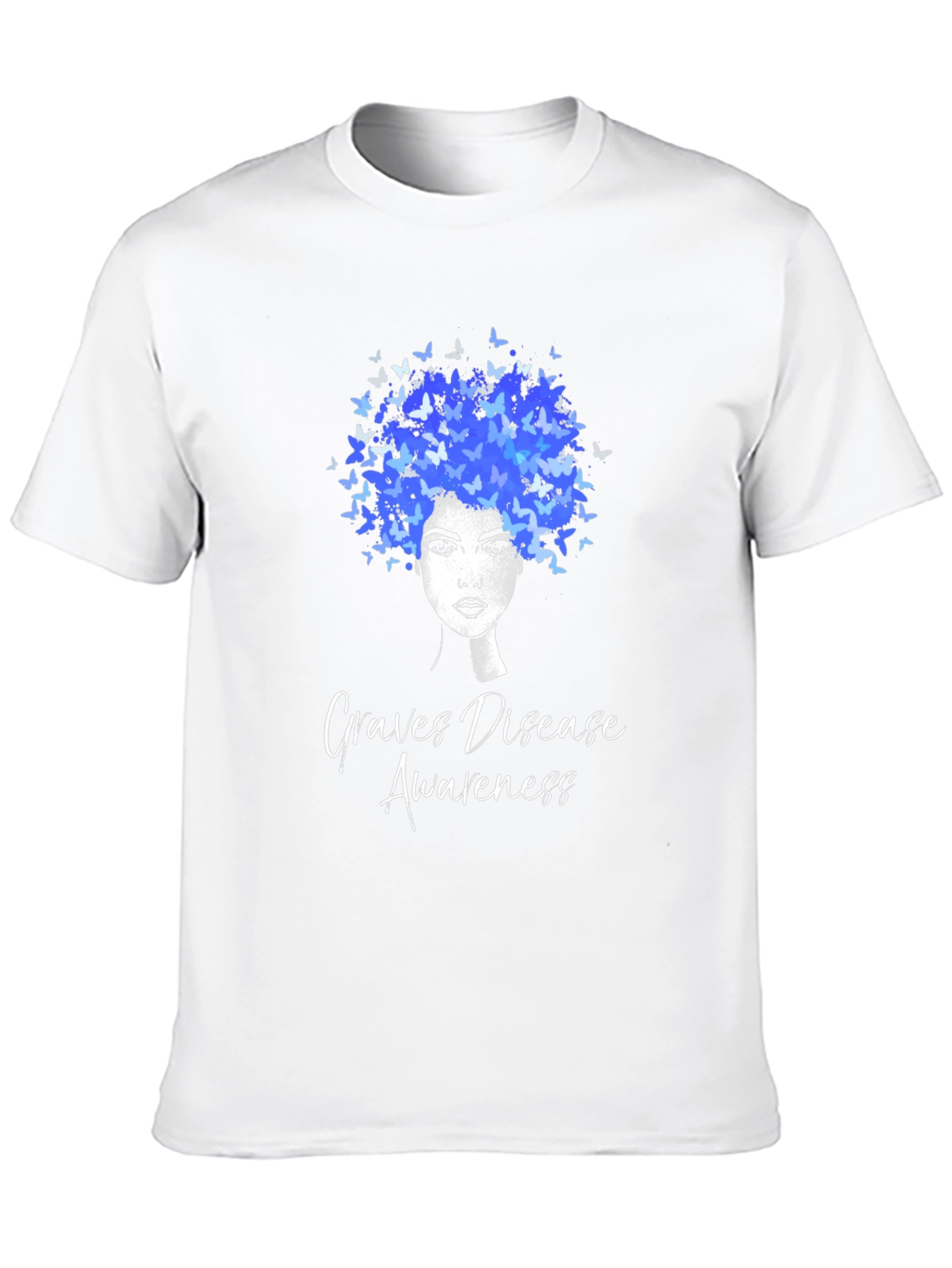 Black Graves Disease Awareness Butterfly Afro T-Shirt view 10