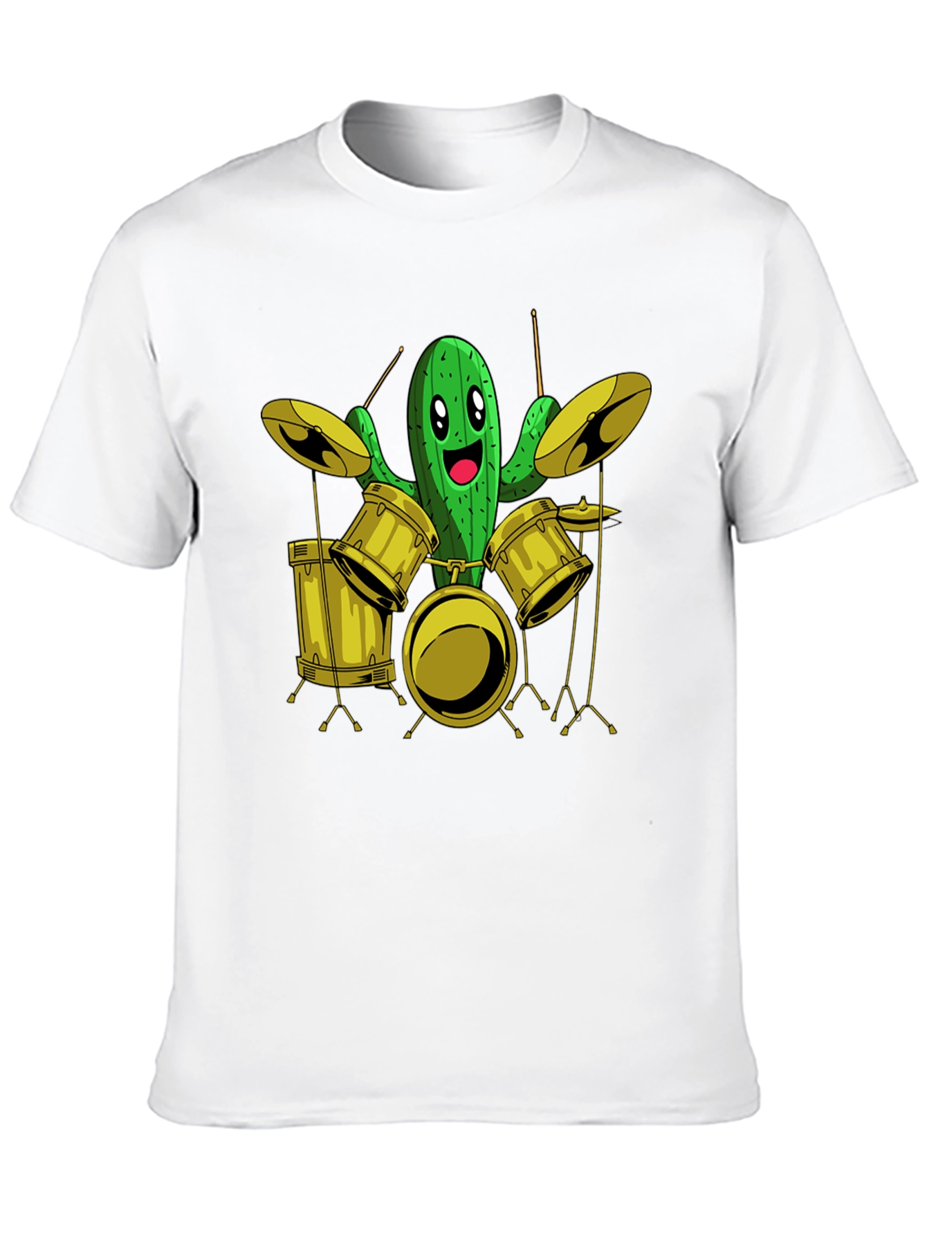 Black Cactus Drummer Graphic Tee - Black Cotton T-Shirt view 10