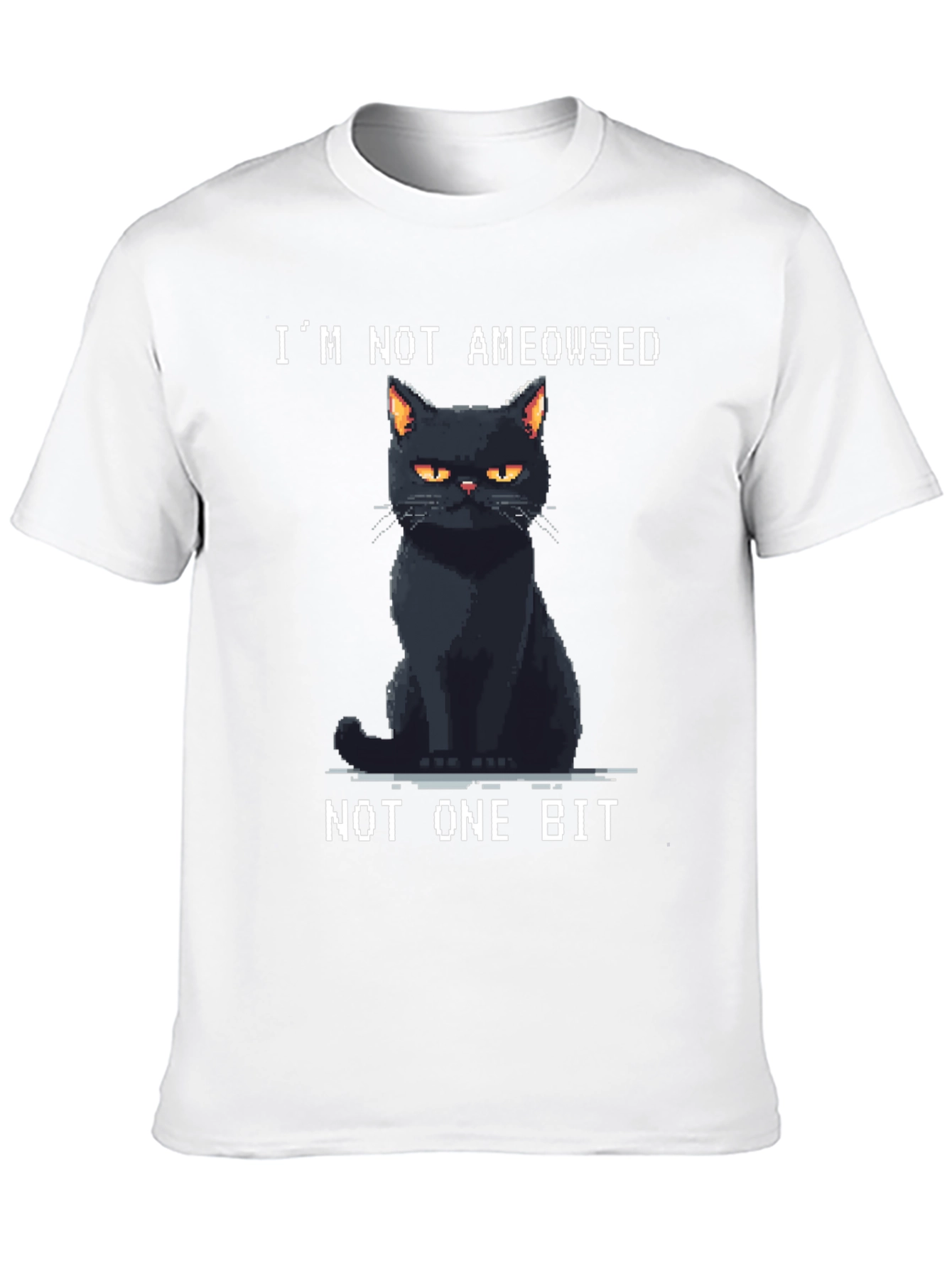 Black I'm Not Ameowsed Black Cat T-Shirt view 10