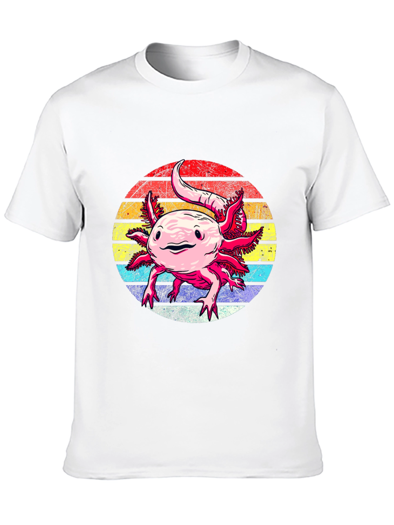 Black Axolotl Retro Sunset Graphic Tee view 10