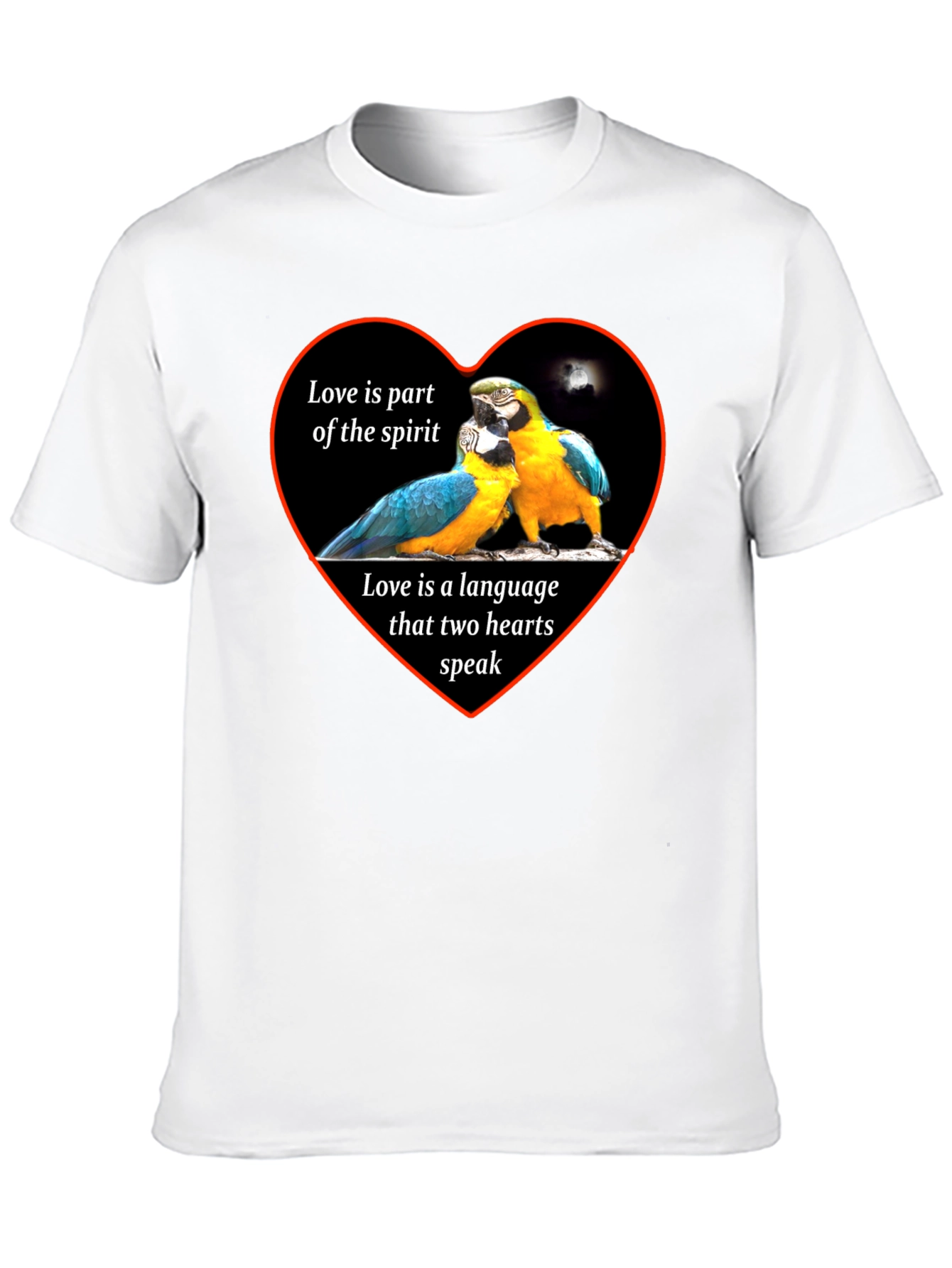 Black Love Parrots Heart T-Shirt - Spirit & Language view 10