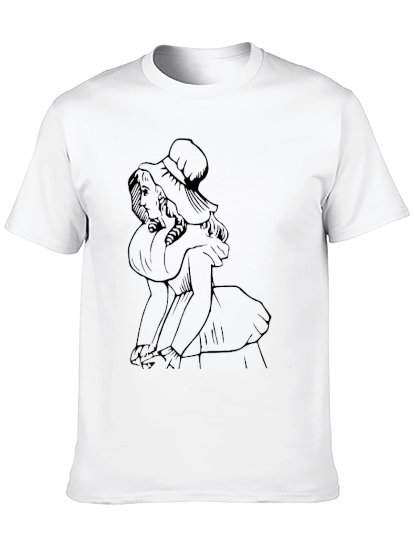 Black Vintage Lady T-Shirt - Classic Style view 10
