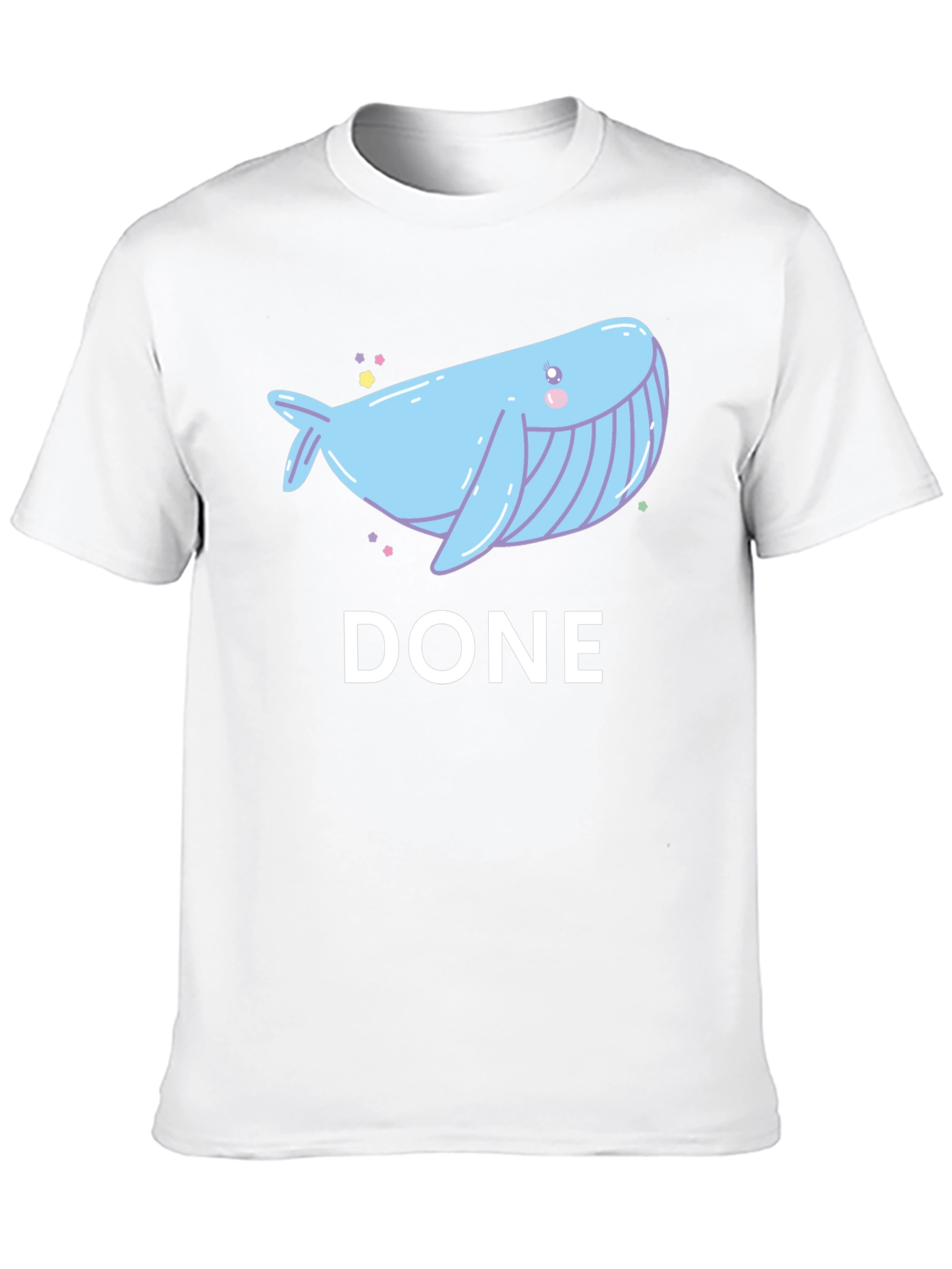Black Cute Whale Done T-Shirt - Soft Cotton Tee view 10