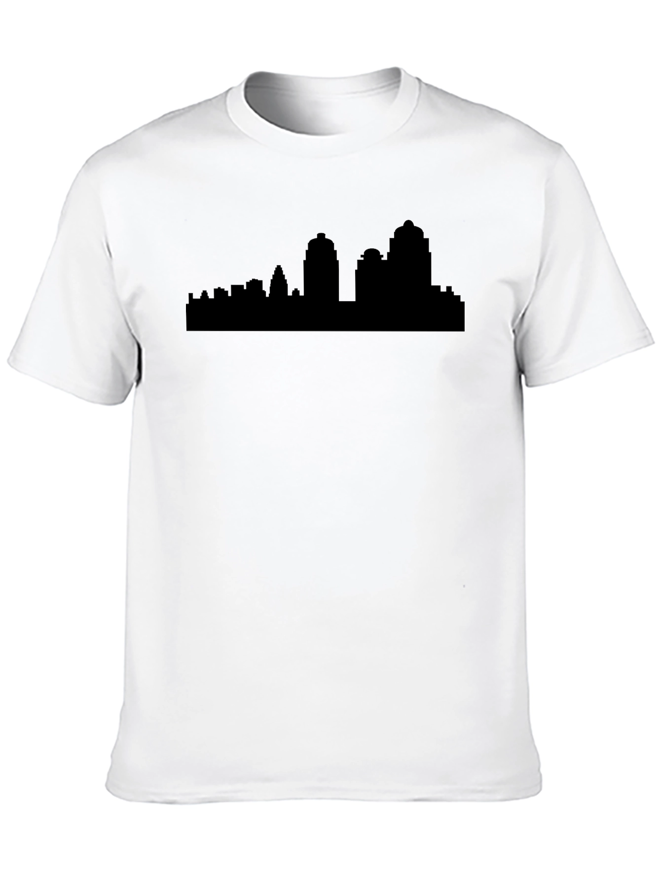 Black Cityscape Silhouette Black T-Shirt view 10