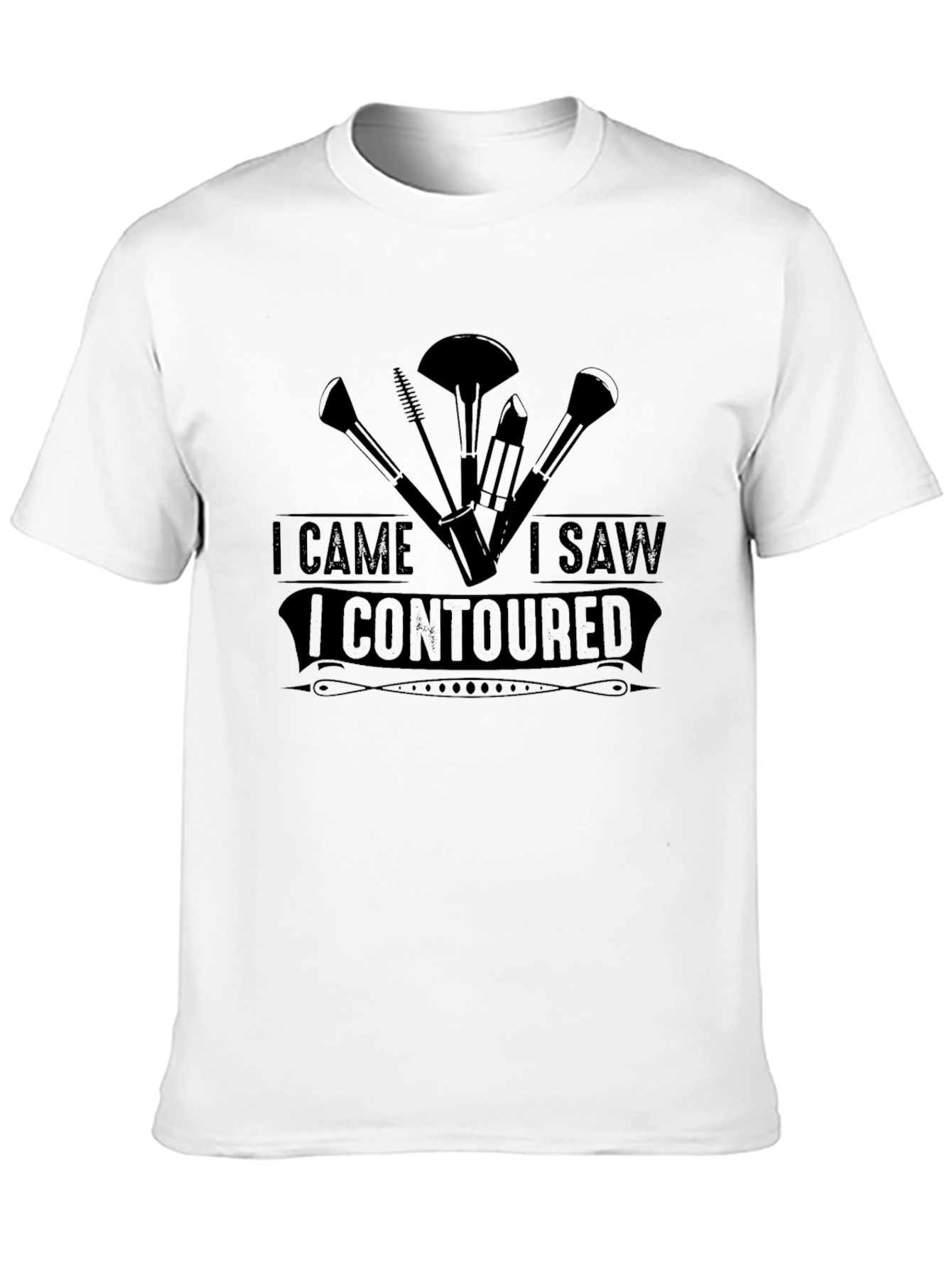 Black I Came I Saw I Contoured Black T-Shirt view 10