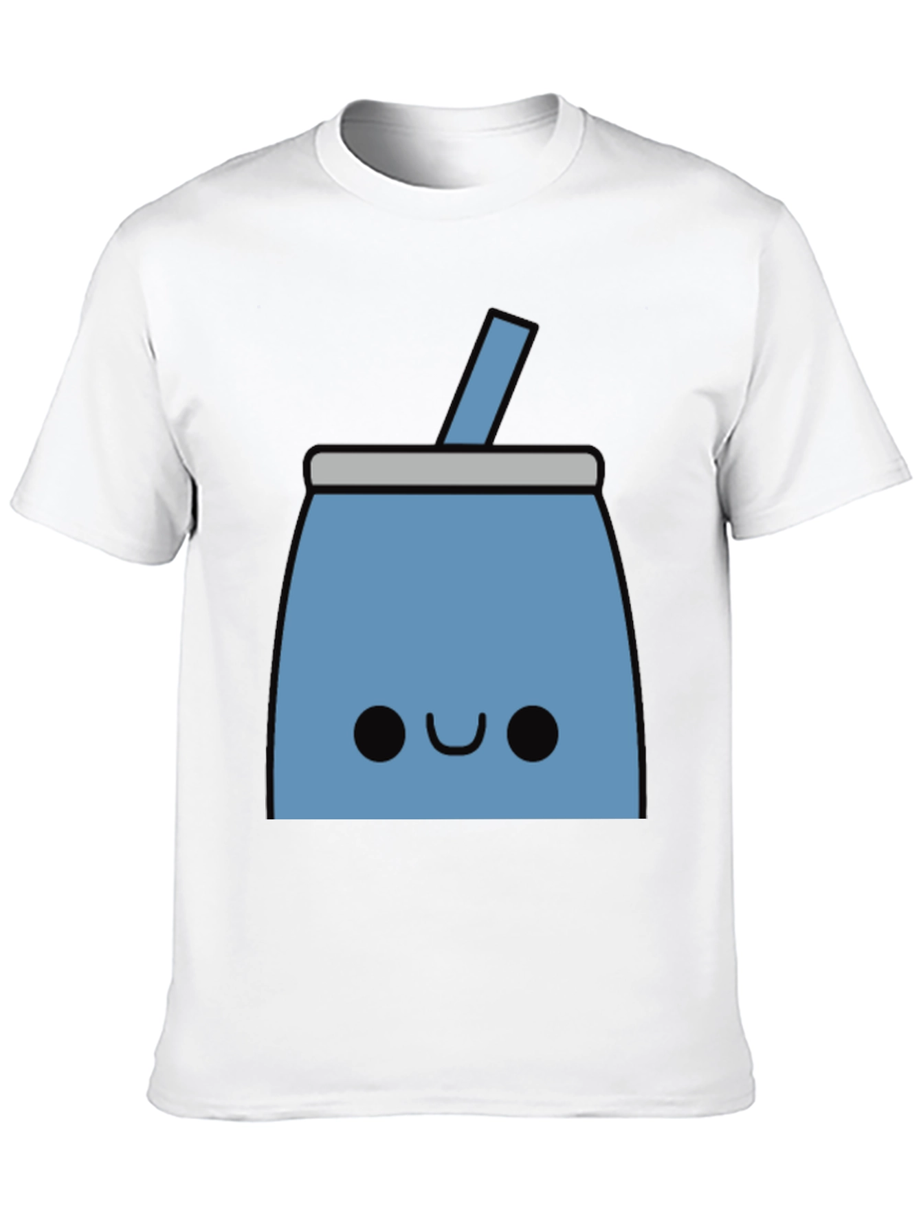 Black Cute Blue Drink Black T-Shirt view 10