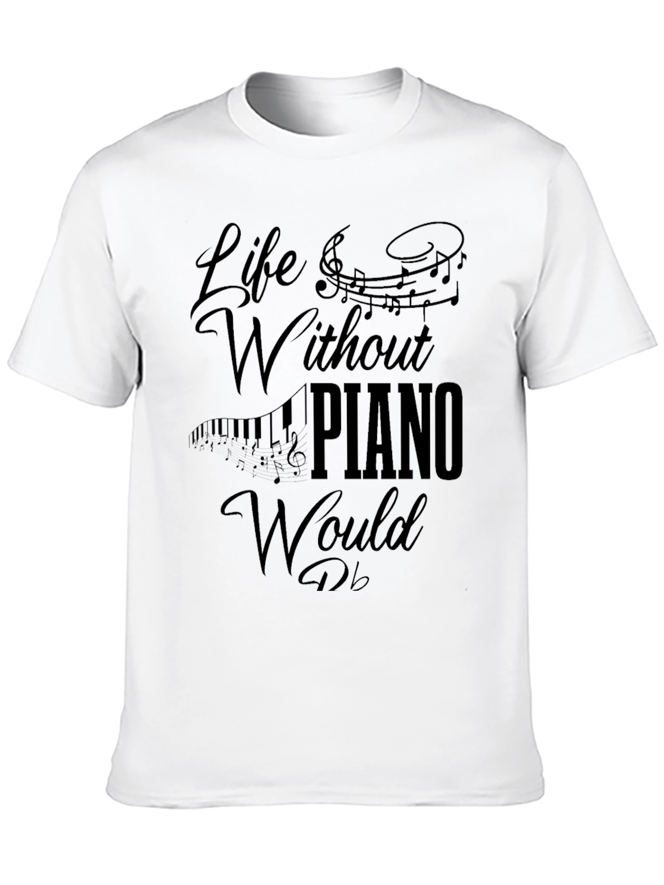 Black Life Without Piano T-Shirt - Music Lover Tee view 10