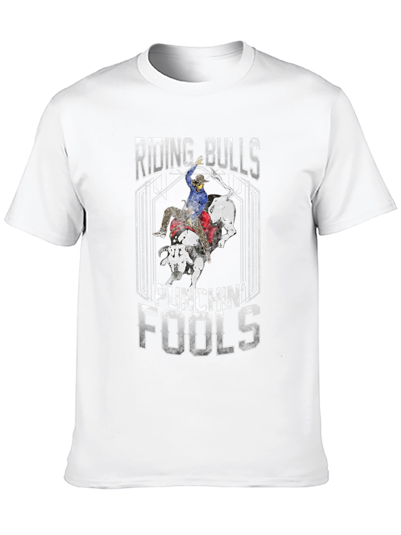 Black Riding Bulls Punching Fools Graphic T-Shirt view 10