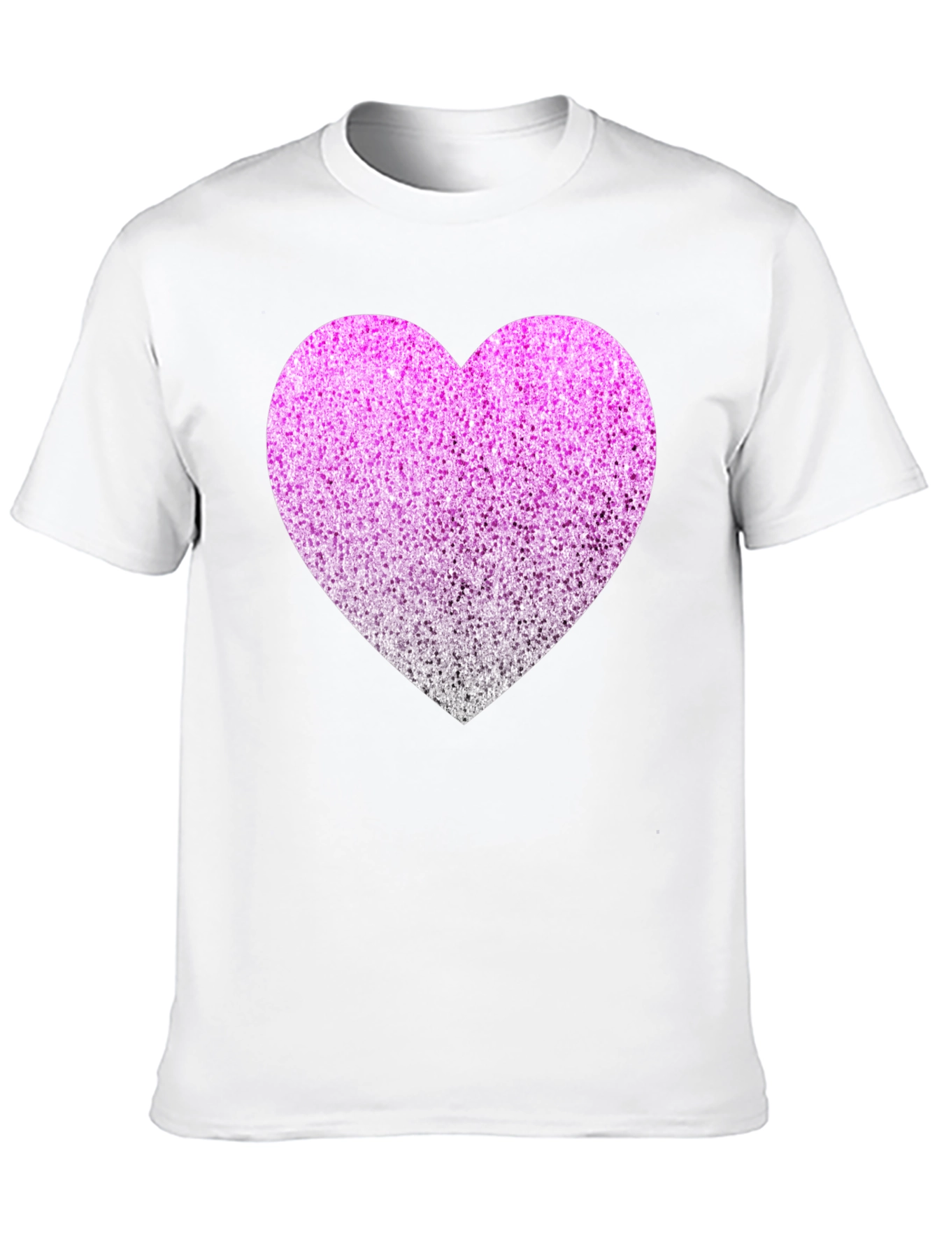 Black Sparkly Heart Graphic Tee - Black Cotton Blend view 10
