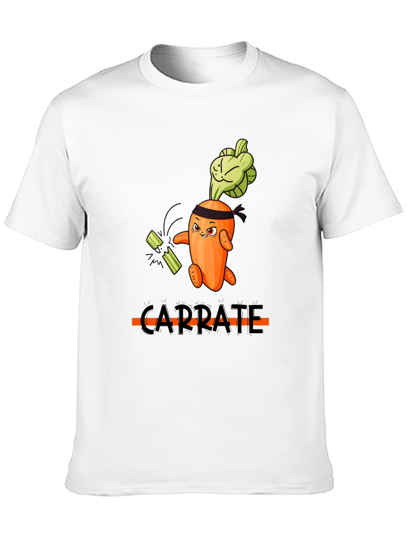 Black Carra-te T-Shirt: Funny Carrot Karate Design view 10