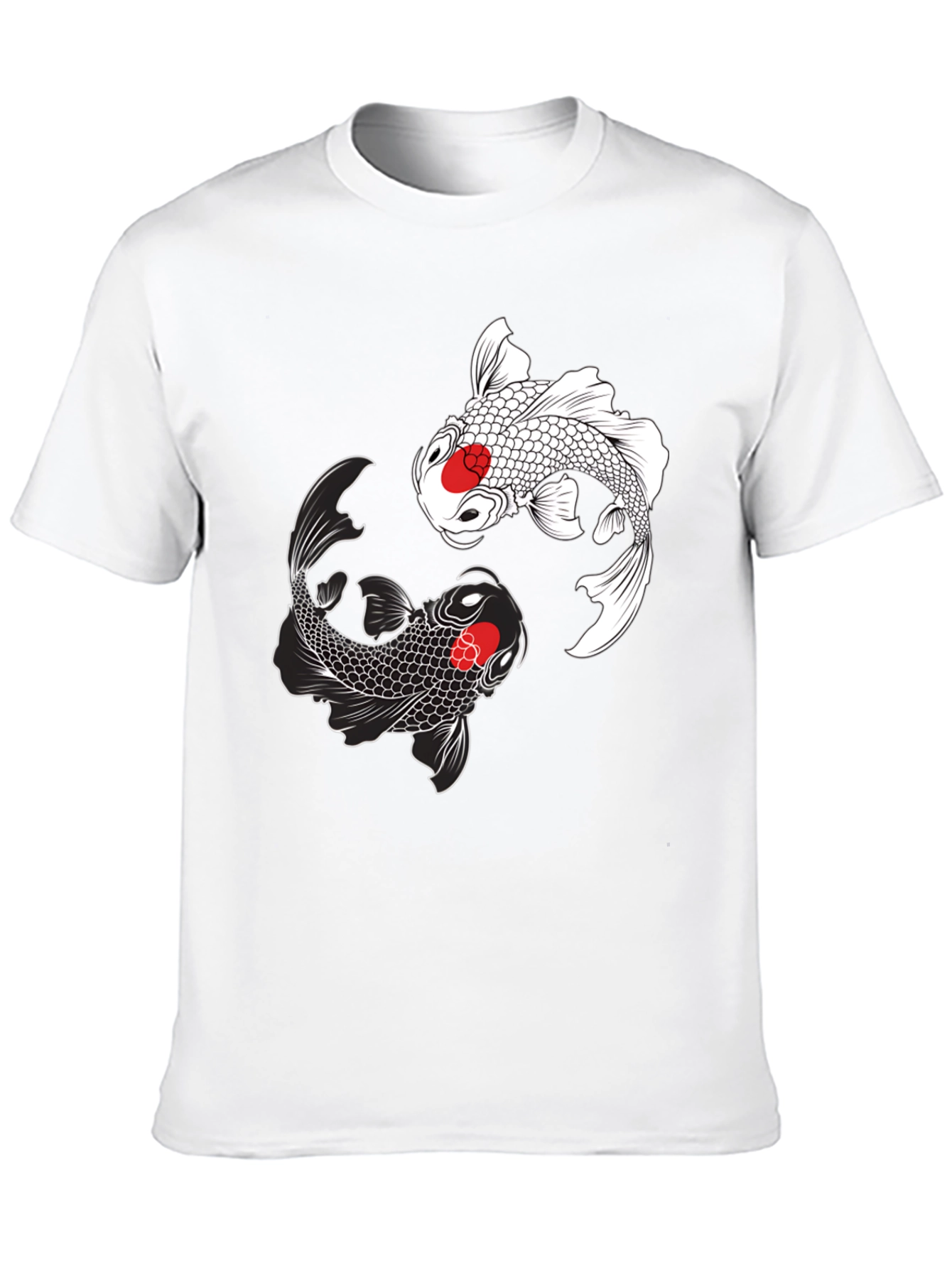Black Koi Fish Yin Yang Graphic Tee - Black view 10
