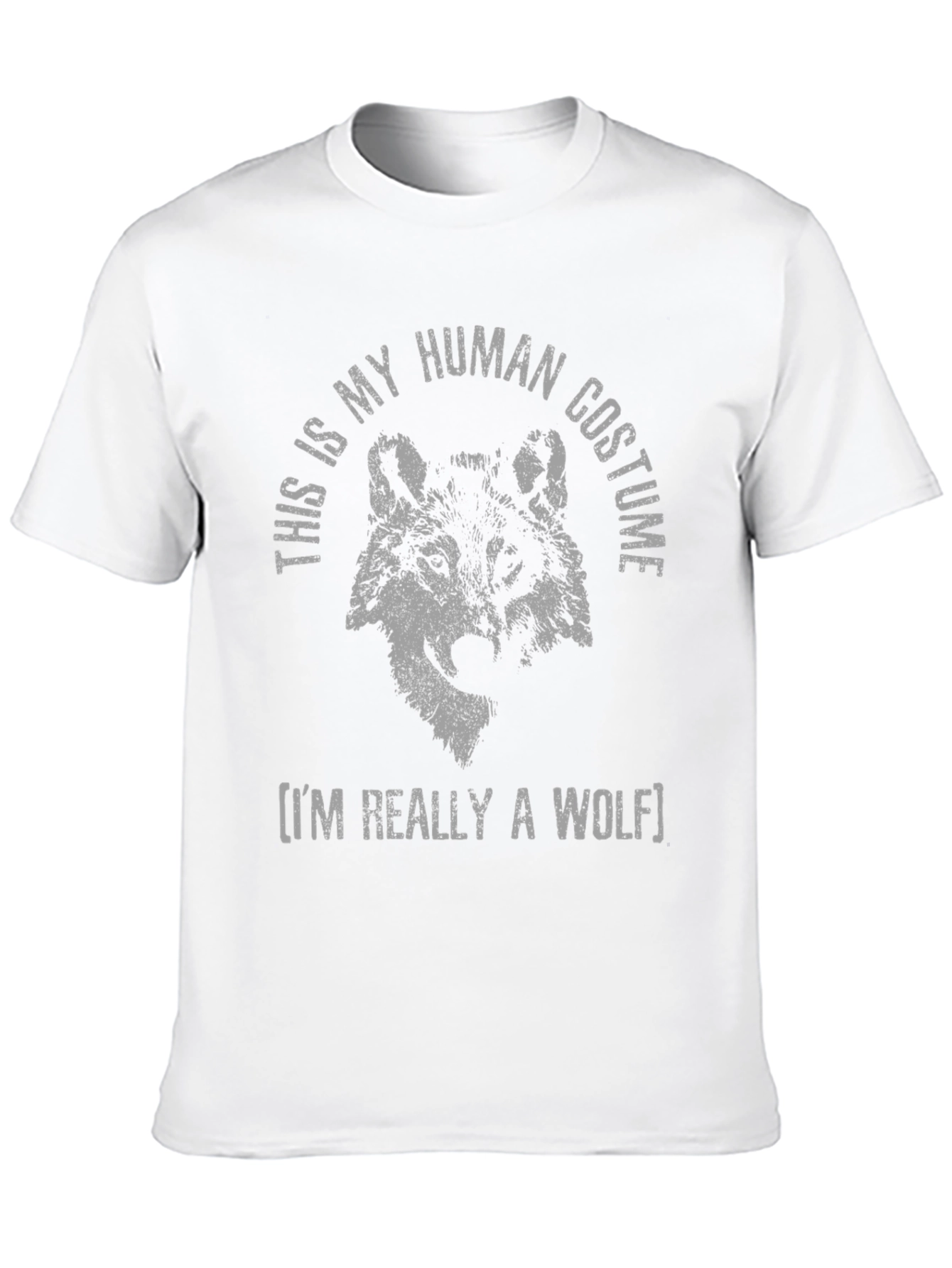Black Human Costume Wolf T-Shirt - Funny Animal Tee view 10