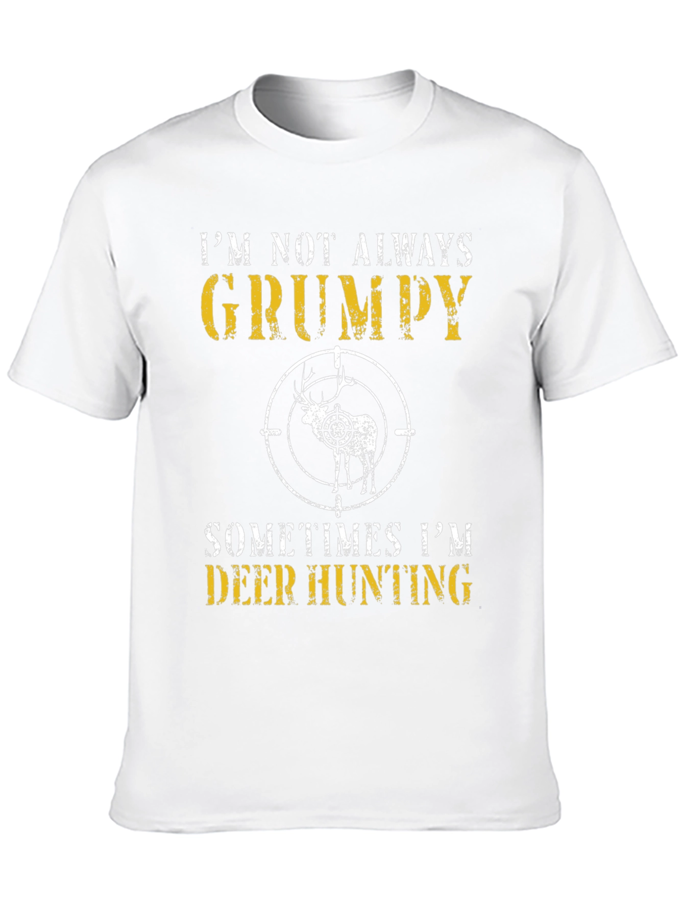 Black Grumpy Deer Hunting Graphic T-Shirt view 10