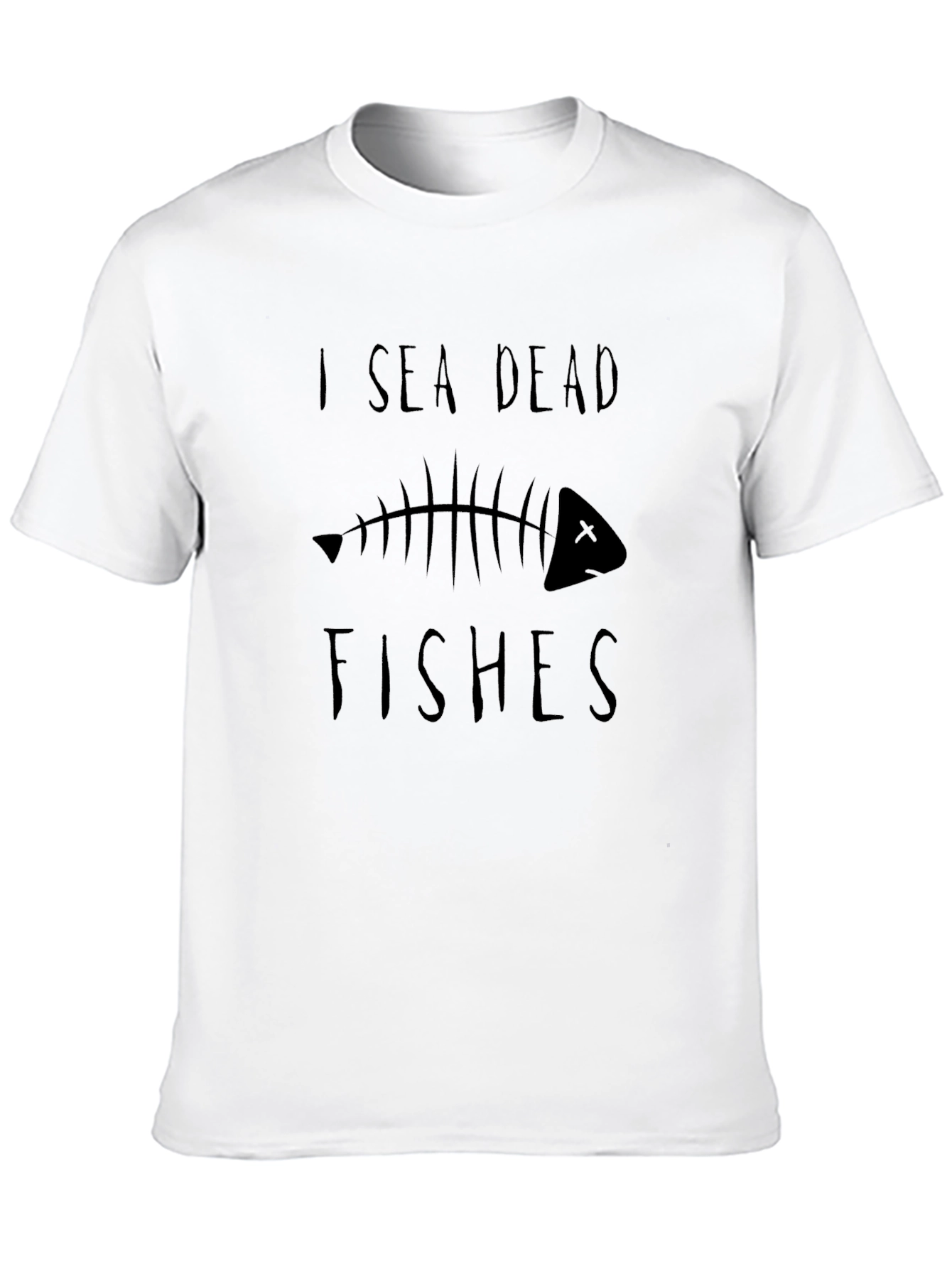 Black I Sea Dead Fishes Graphic T-Shirt - Men's Black Crew Neck view 10