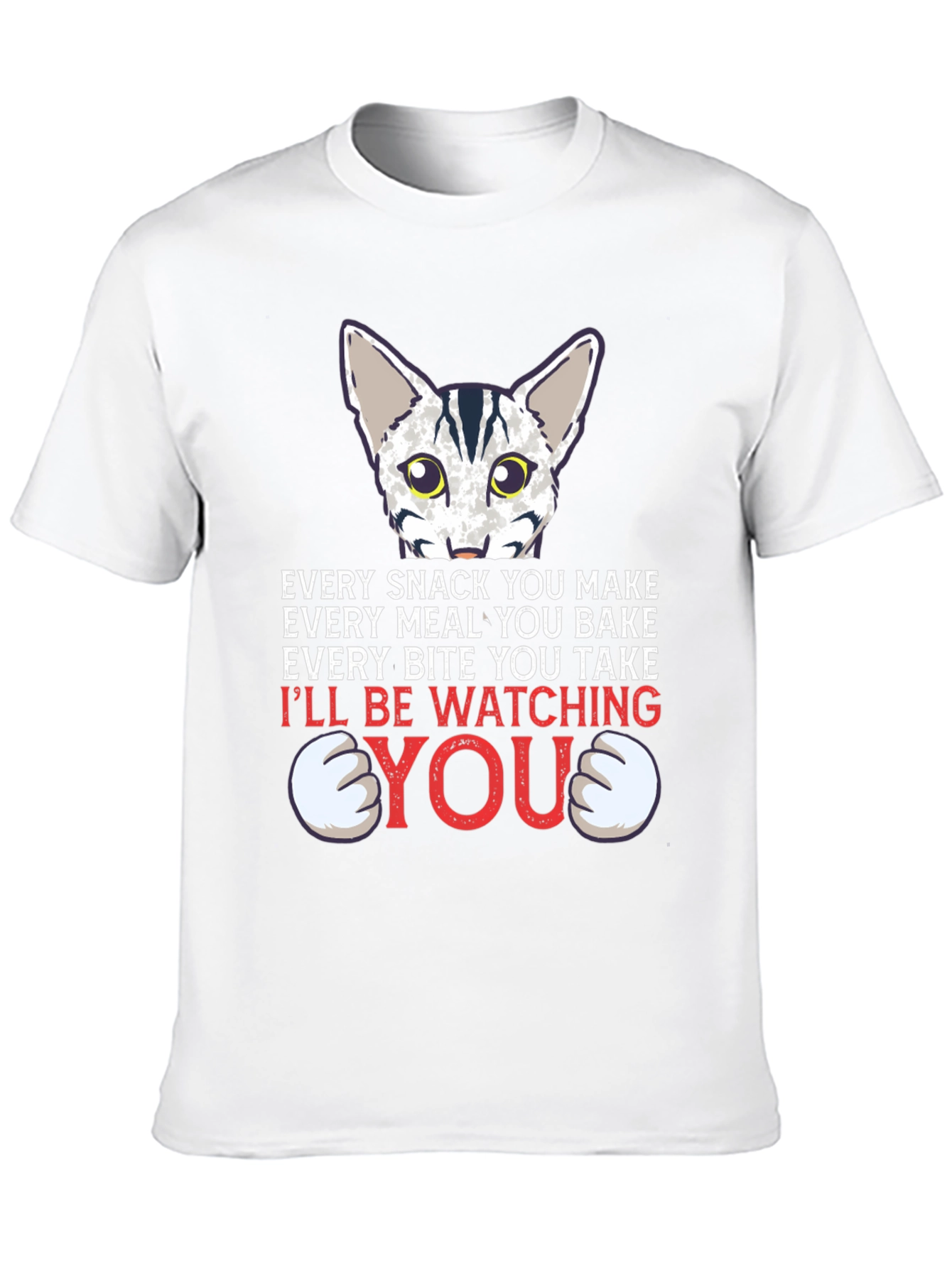 Black Funny Cat Lover T-Shirt - Every Snack You Make view 10