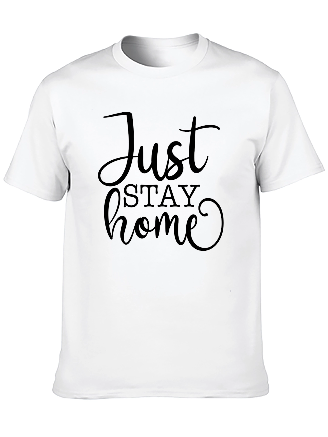 Black Just Stay Home Black T-Shirt view 10