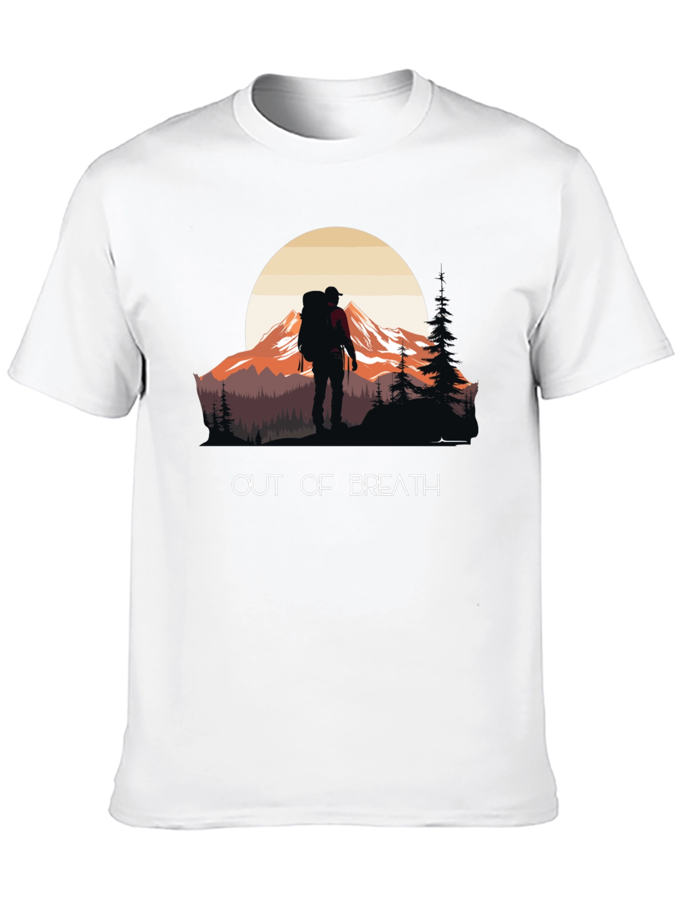 Black Out of Breath Hiking T-Shirt - Mountain Adventure view 10