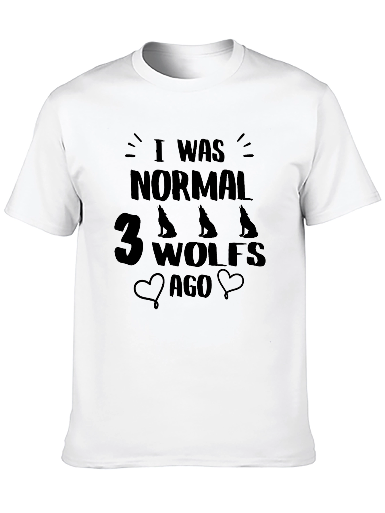 Black I Was Normal 3 Wolves Ago Black T-Shirt view 10