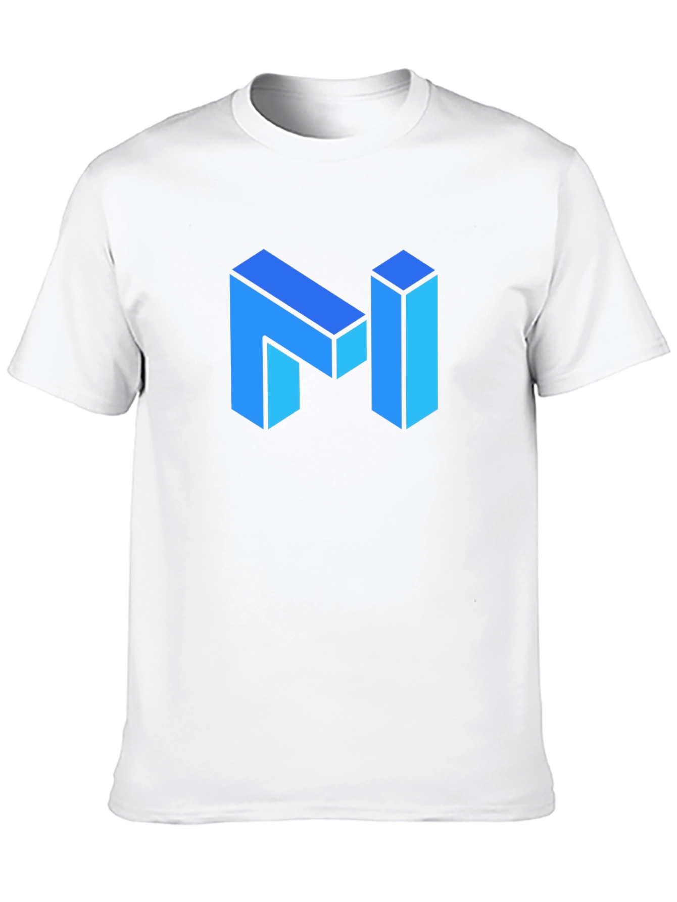 Black Modern Blue Isometric "N" Letter Black T-Shirt view 10