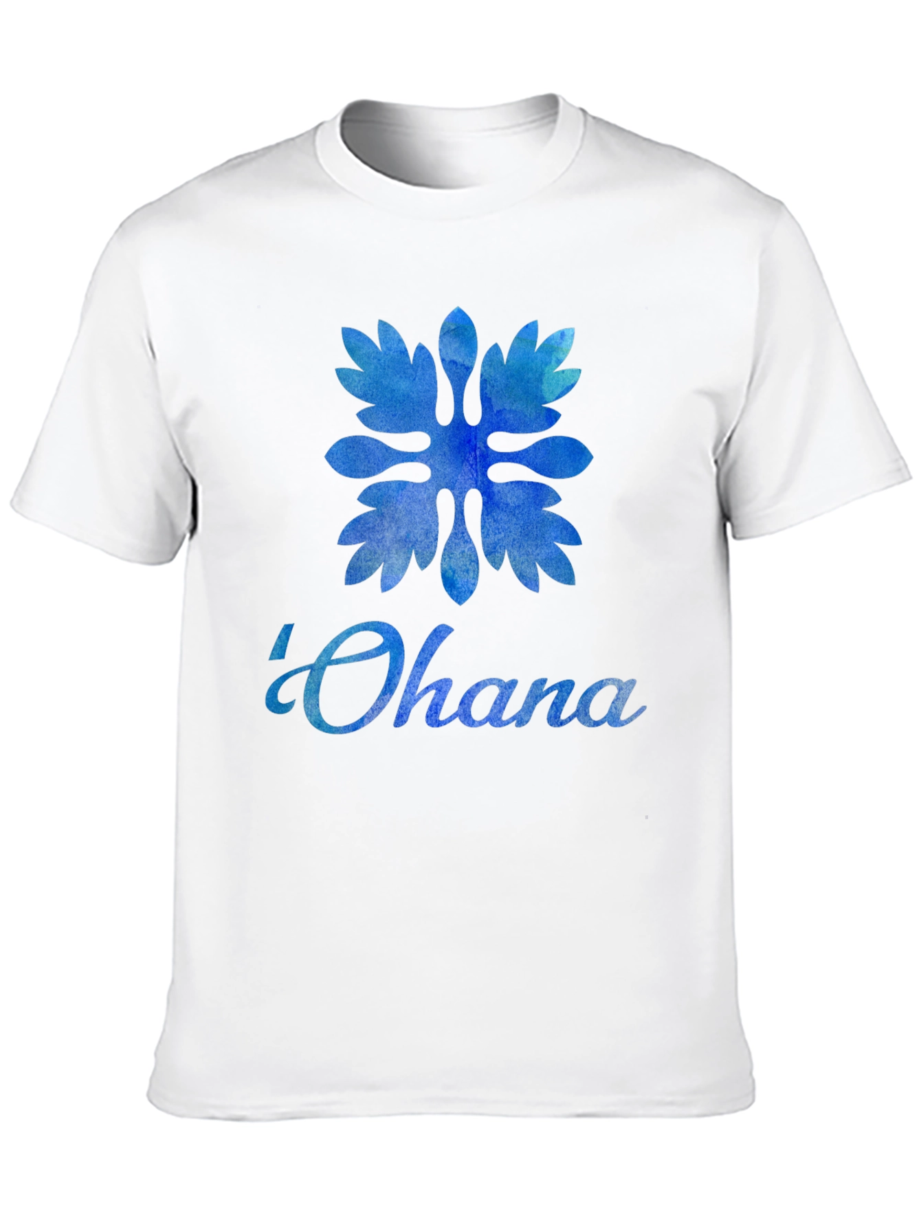 Black Ohana Blue Floral T-Shirt - Family Means Everything view 10