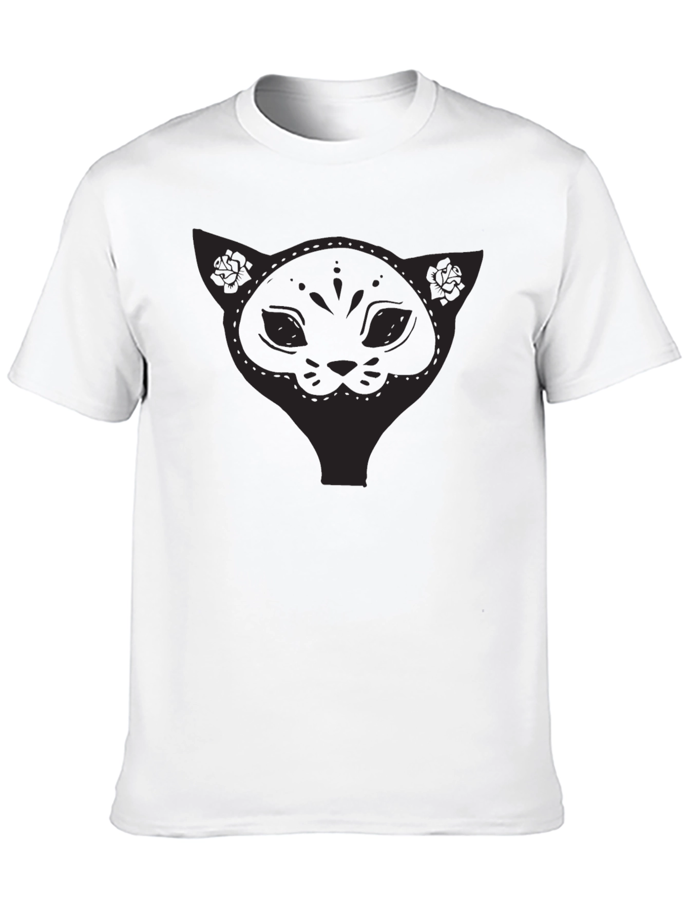 Black Men's Black Cat Graphic Tee - Stylish & Comfortable view 10