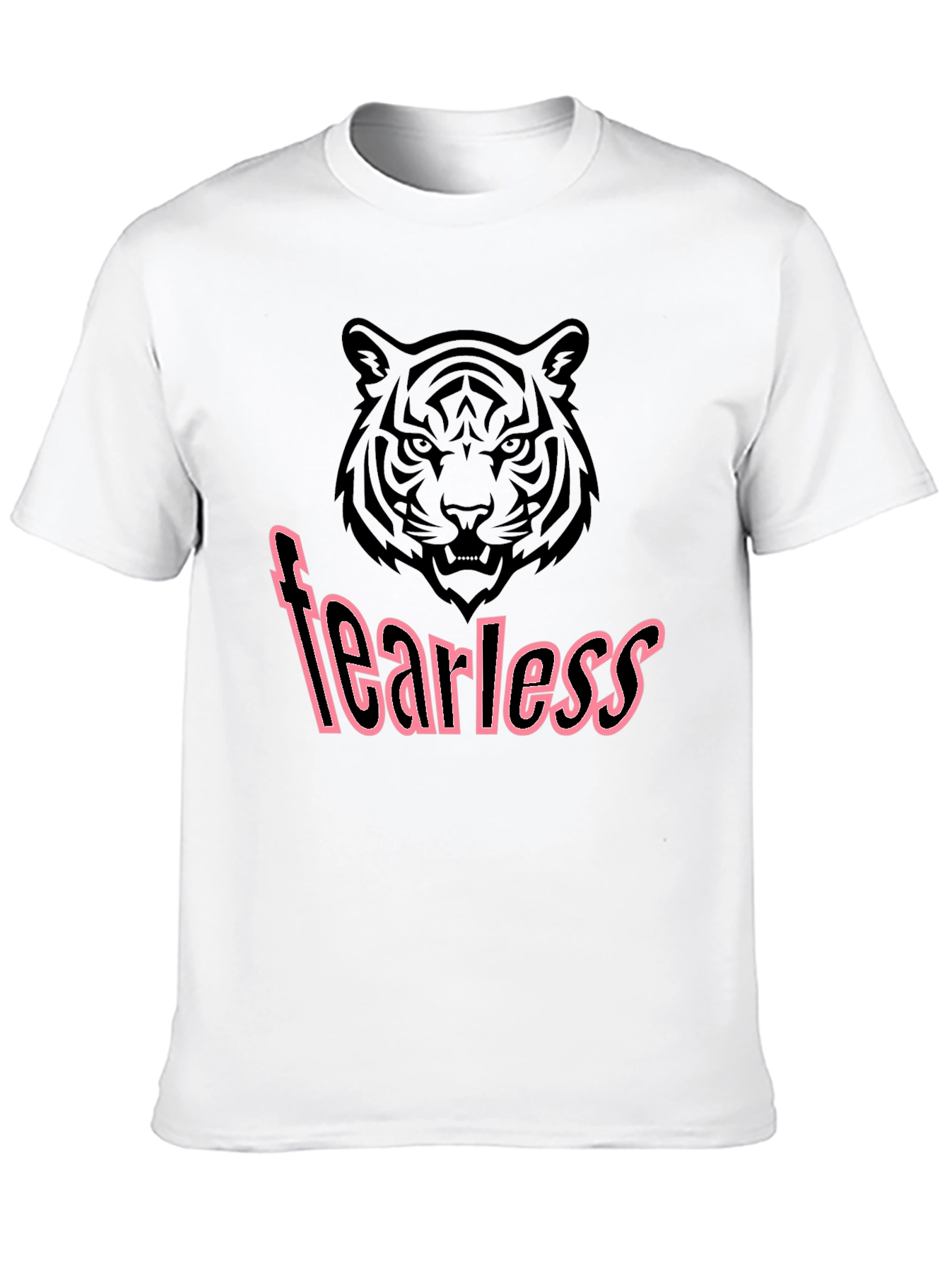 Black Fearless Tiger Graphic Tee - Stylish Men's Black T-Shirt view 10