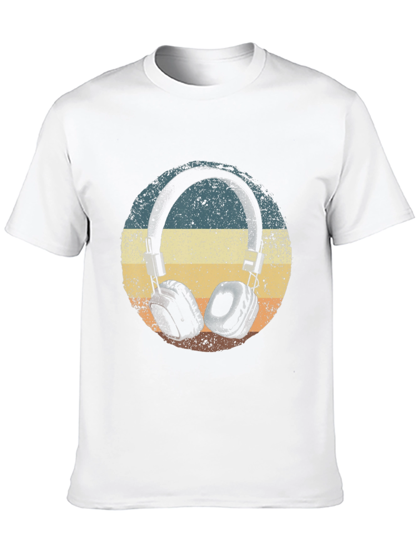 Black Retro Headphones T-Shirt - Vintage Style Music Tee view 10