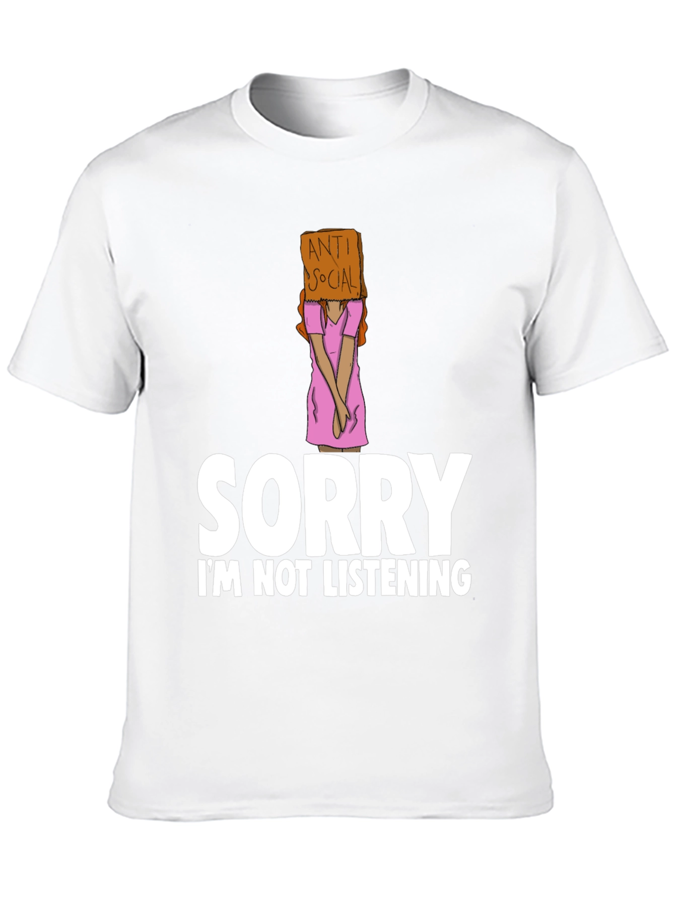 Black Anti-Social Graphic Tee: Sorry Not Listening view 10