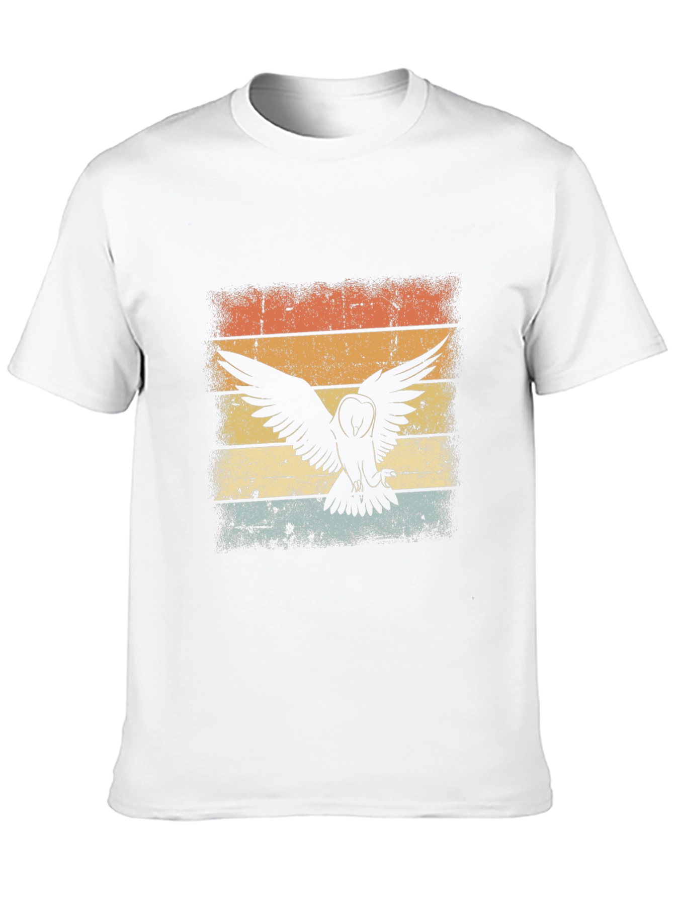 Black Vintage Owl Sunset T-Shirt - Black view 10