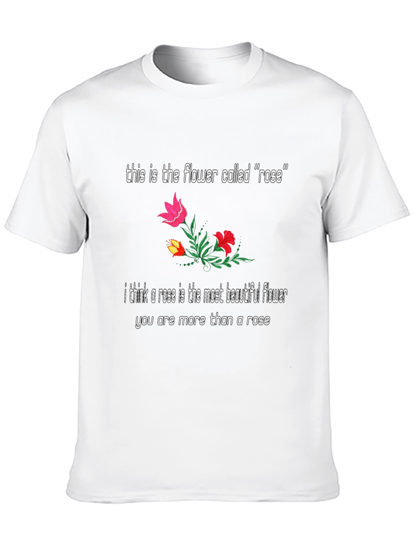 Black Floral Rose T-Shirt: Beautiful Flower Graphic Tee view 10