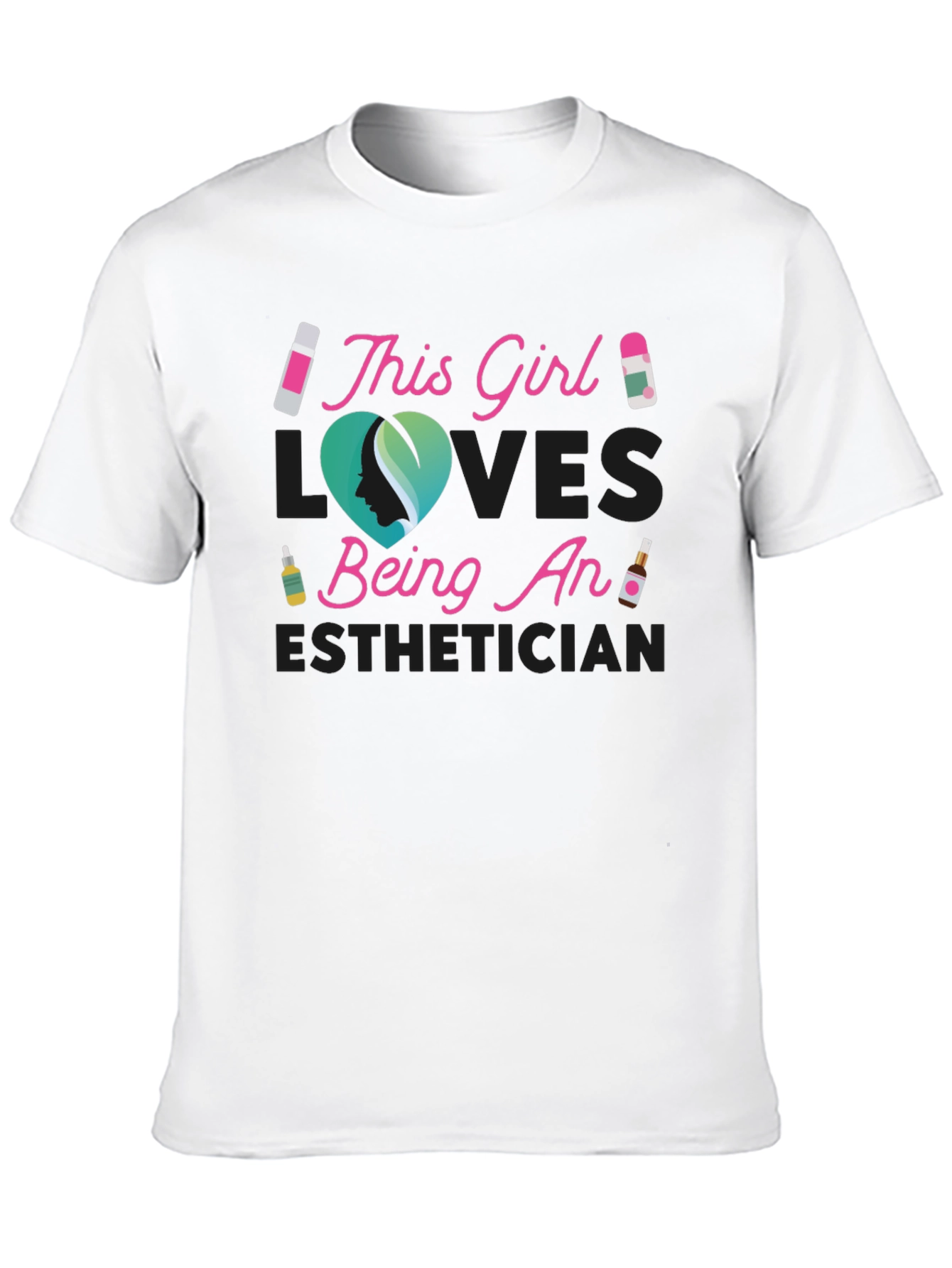 Black Esthetician T-Shirt - This Girl Loves Being An Esthetician view 10