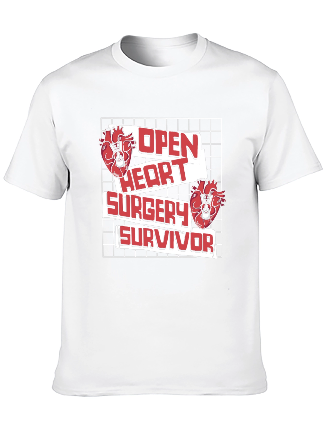 Black Open Heart Surgery Survivor Graphic Tee view 10