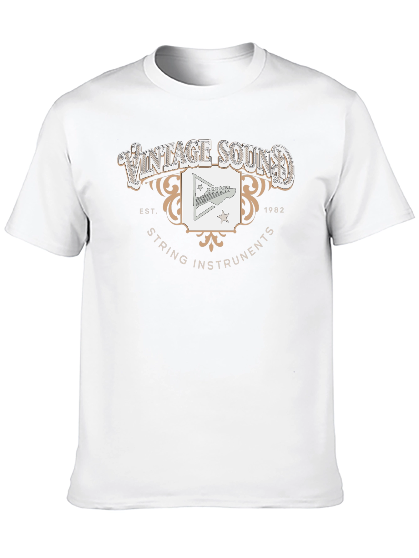 Black Vintage Sound String Instruments Tee view 10