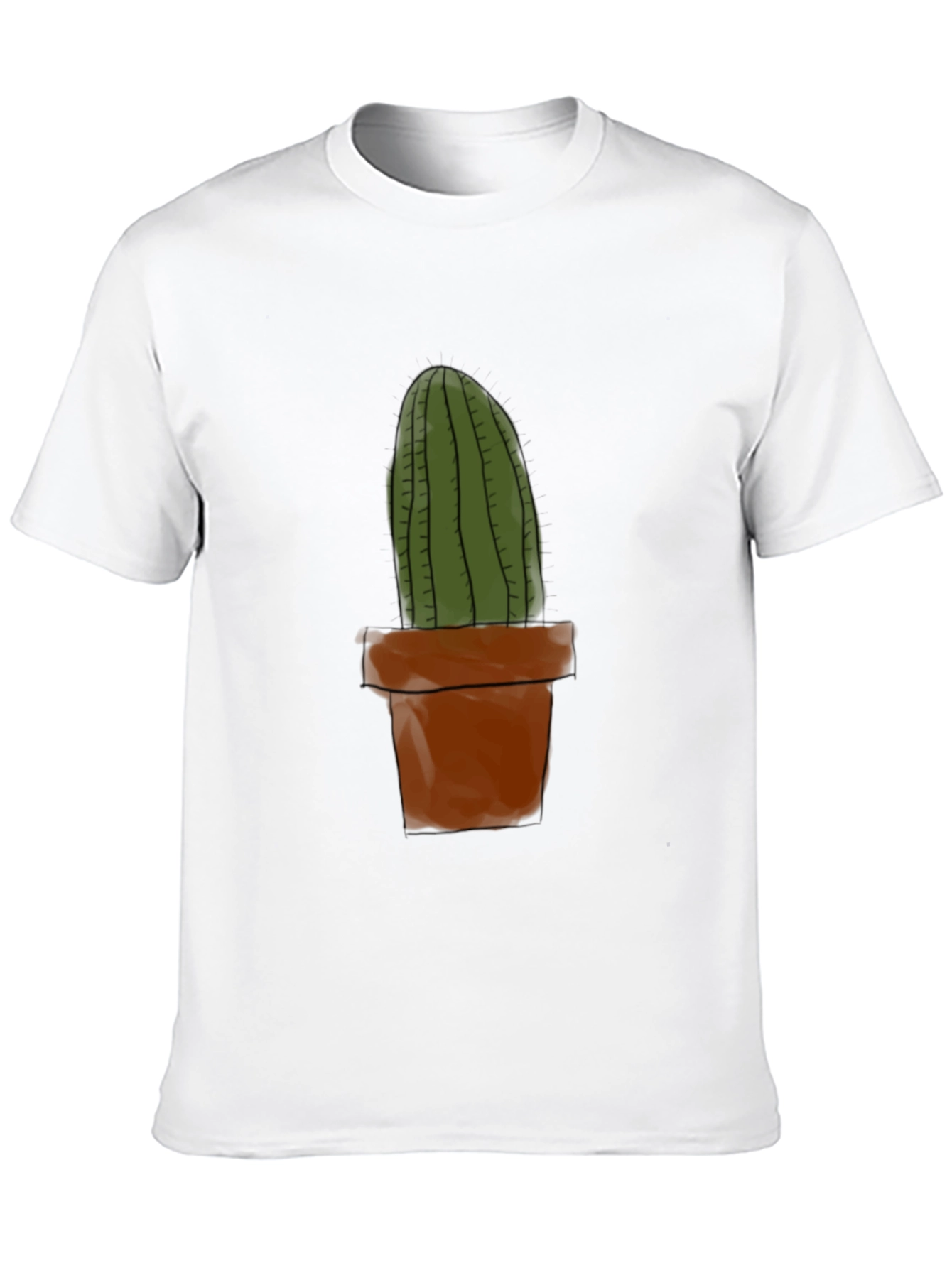 Black Cactus Plant Graphic Tee - Casual Black T-Shirt view 10