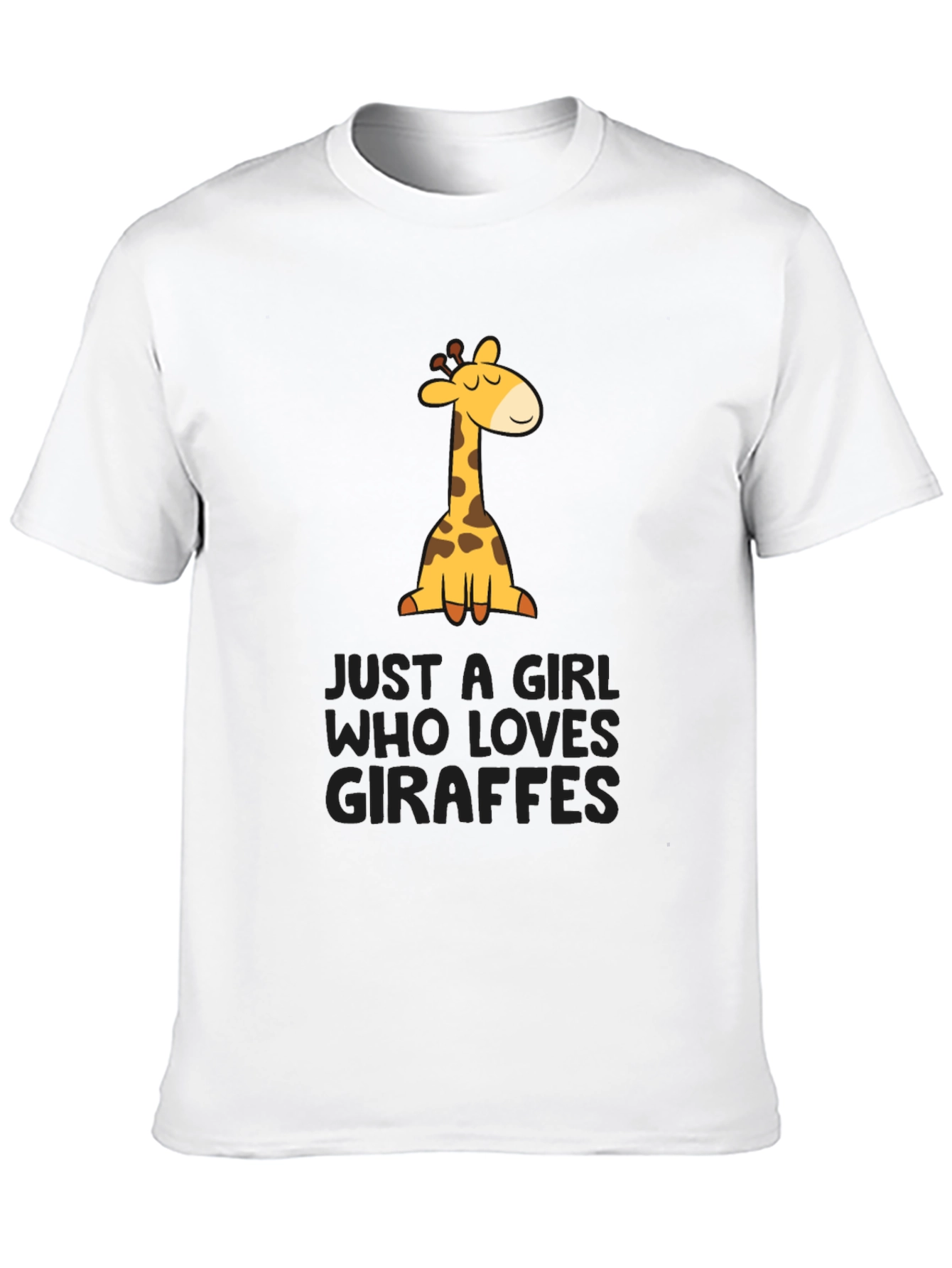 Black Giraffe Lover T-Shirt - Just A Girl Who Loves Giraffes Tee view 10