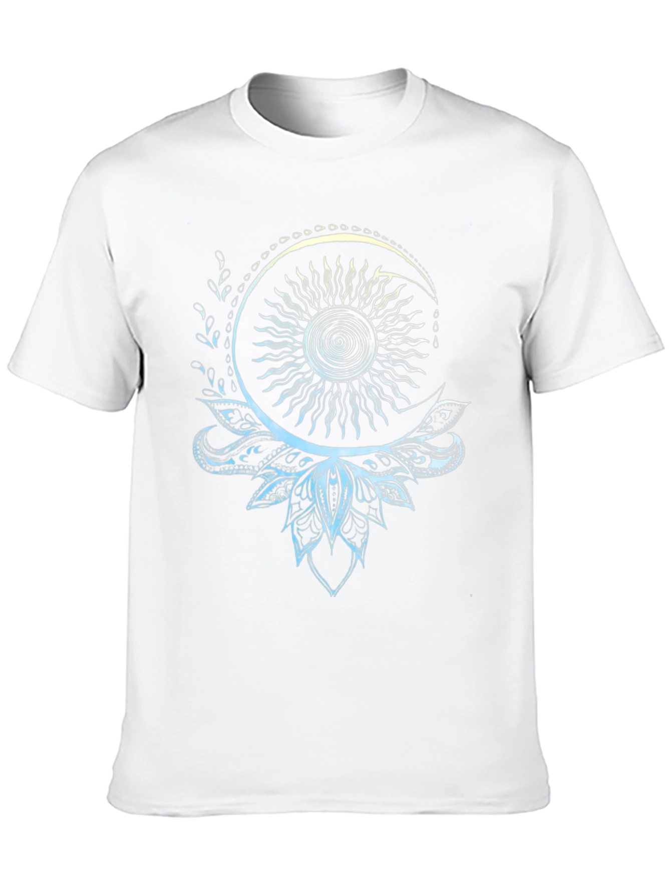 Black Celestial Sun and Moon Lotus T-Shirt view 10