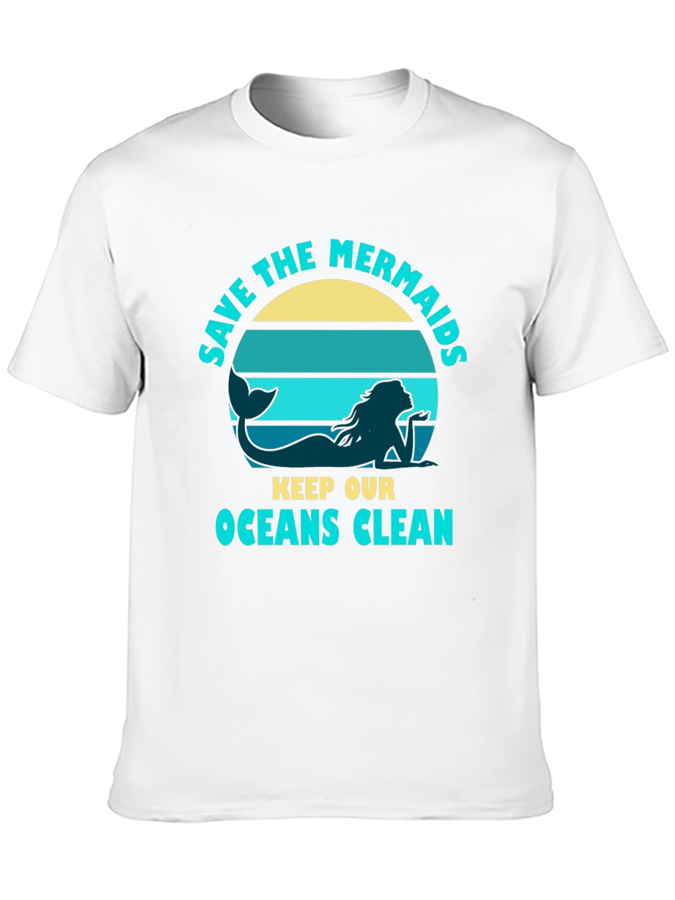 Black Save the Mermaids Graphic Tee - Ocean Conservation T-Shirt view 10