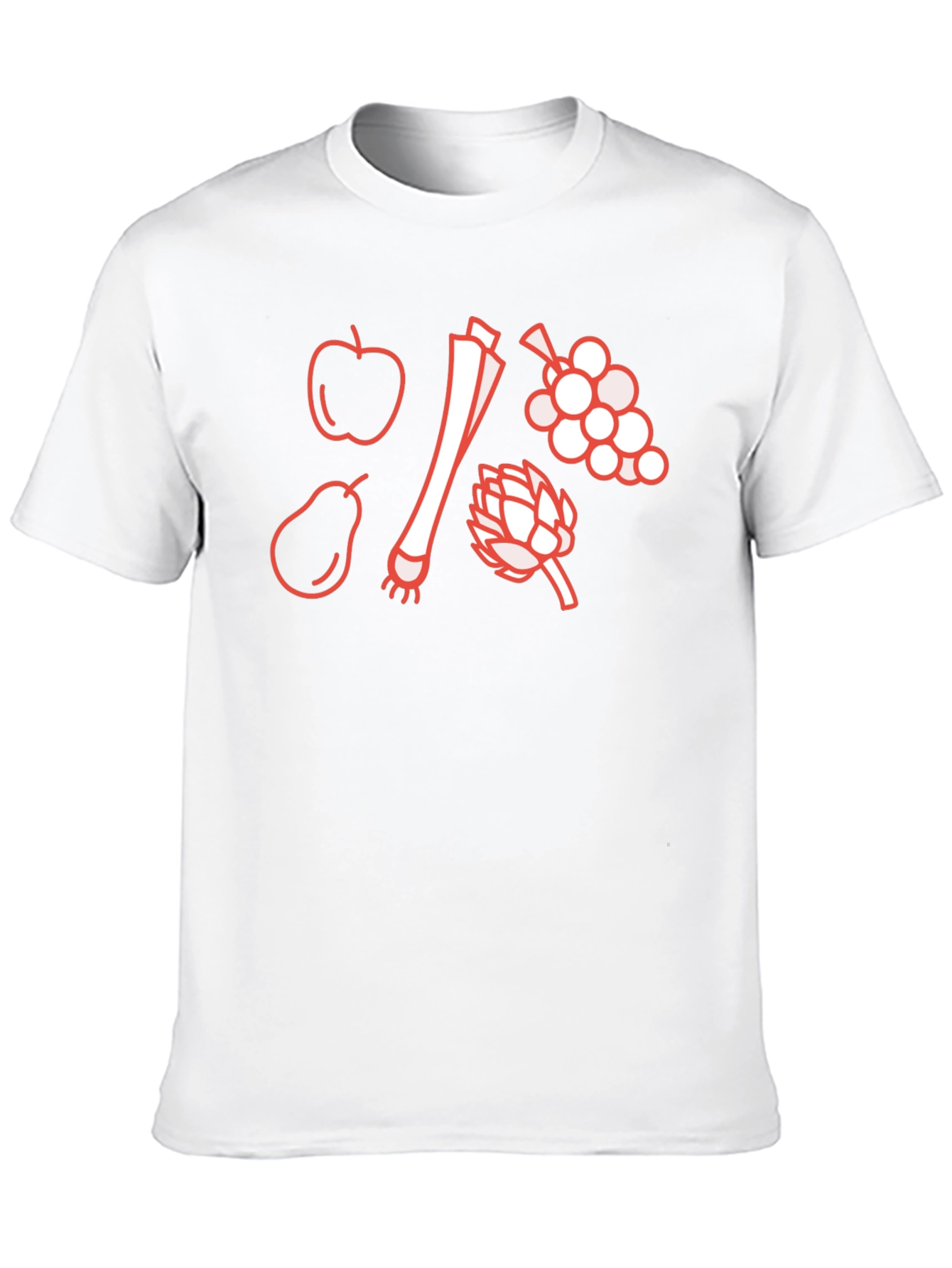 Black Fruit & Veggie Outline Graphic T-Shirt - Black view 10