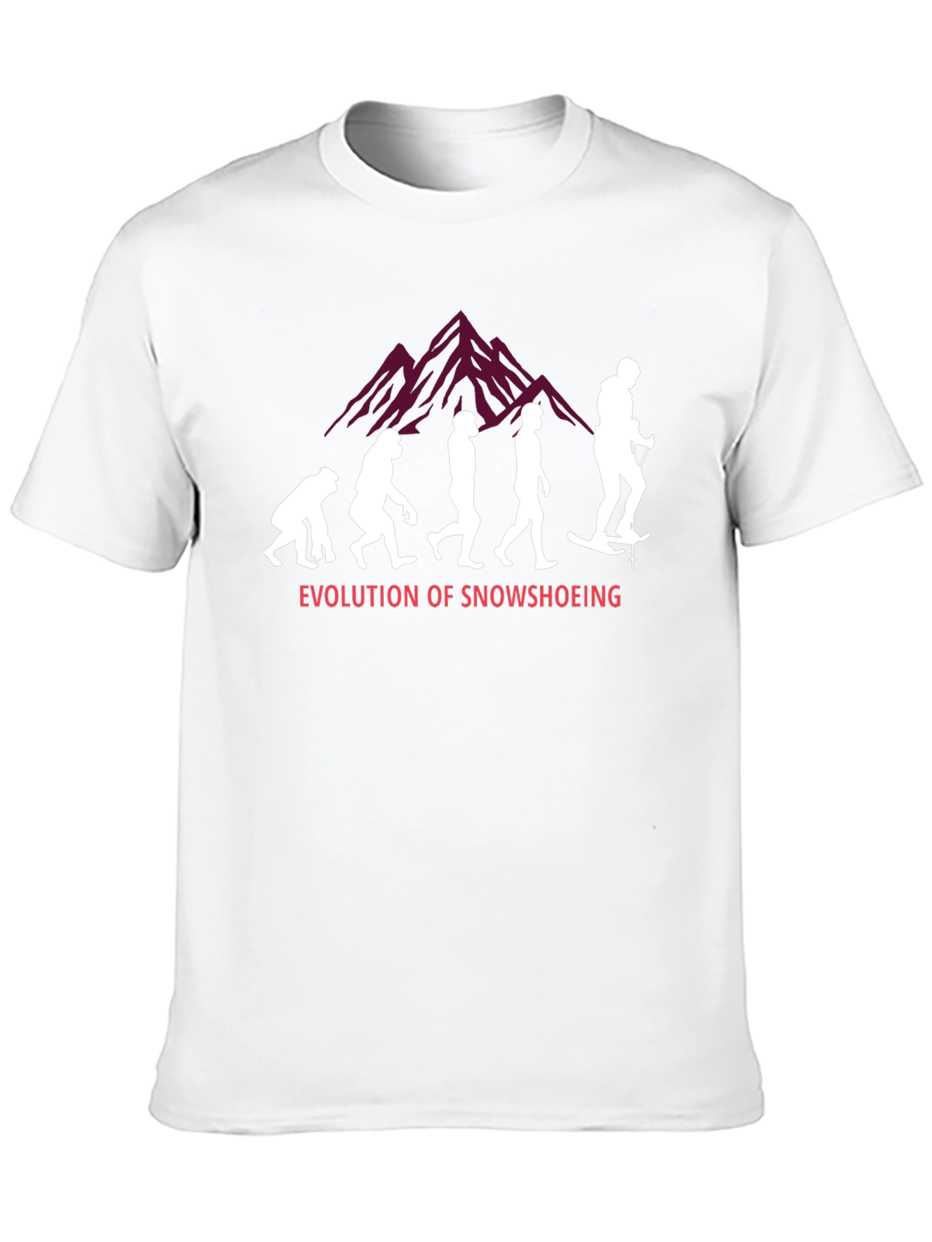 Black Evolution of Snowshoeing Black T-Shirt view 10