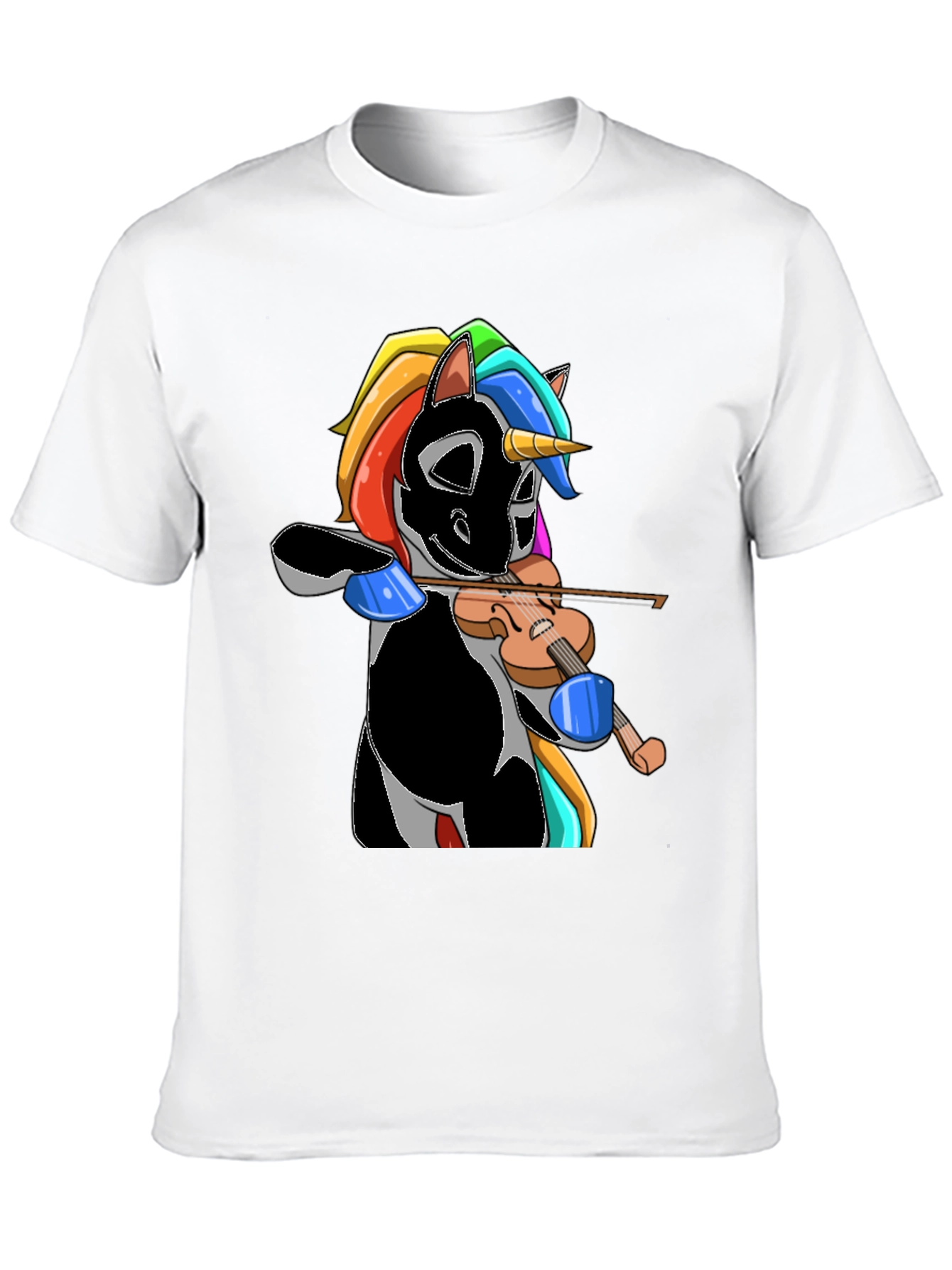 Black Unicorn Violinist Graphic Tee - Black view 10