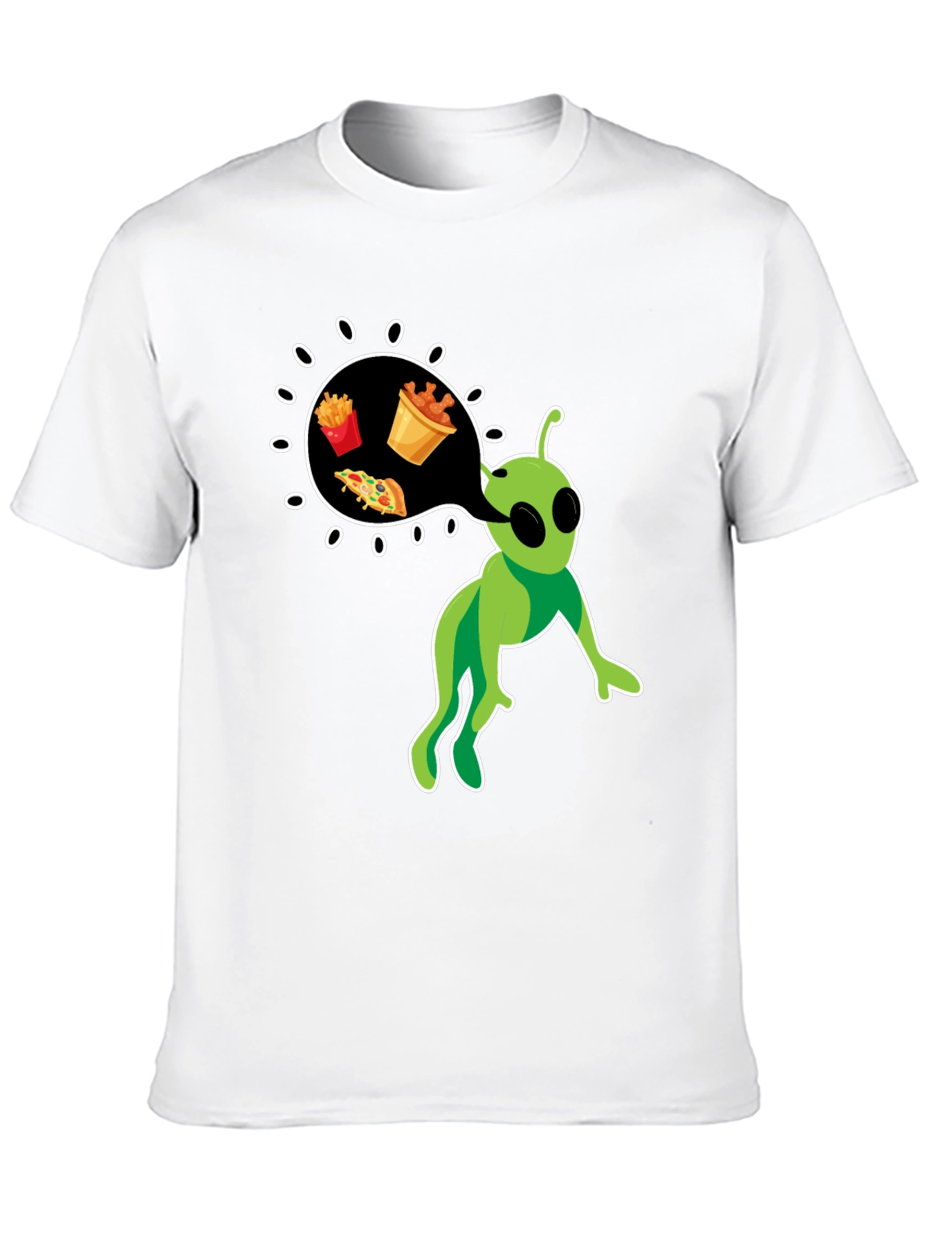 Black Alien Foodie T-Shirt view 10