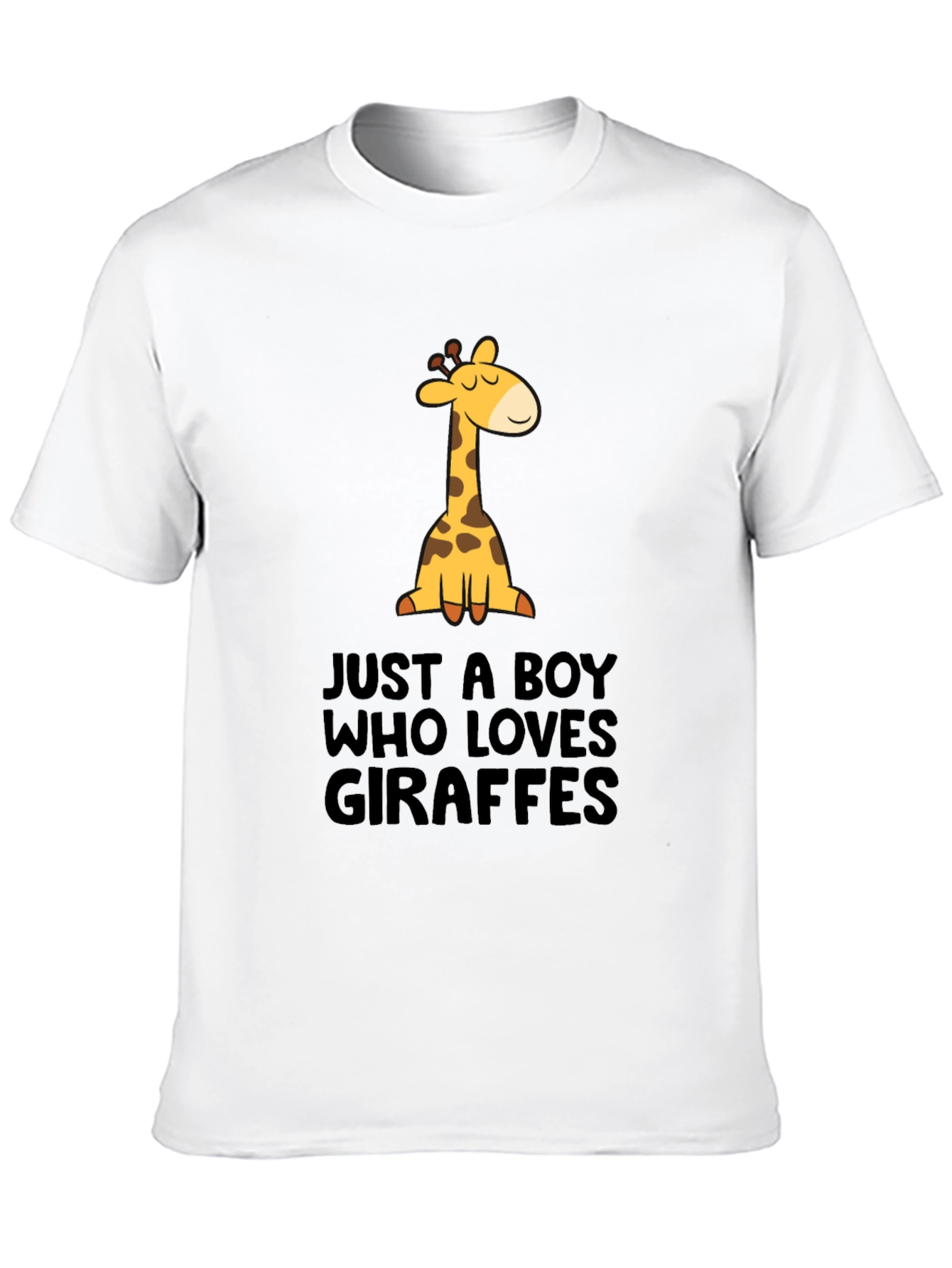 Just A Boy Who Loves Giraffes Black T-Shirt - 10