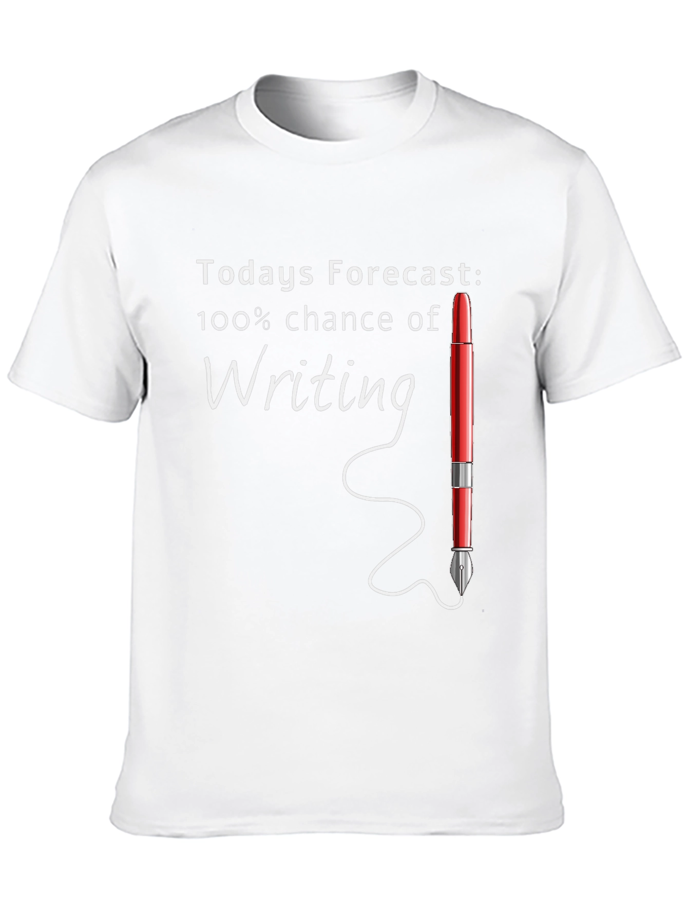 Black Writer's Forecast T-Shirt - 100% Chance of Writing view 10