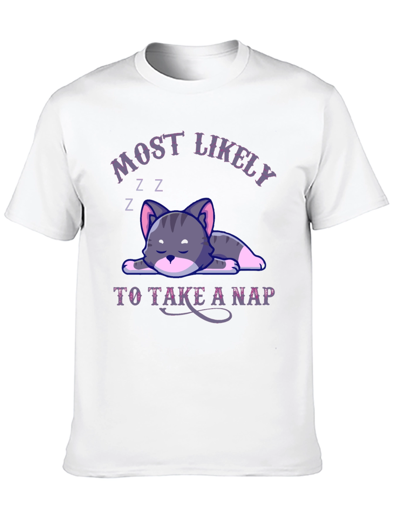 Black Most Likely To Take A Nap Cat T-Shirt view 10