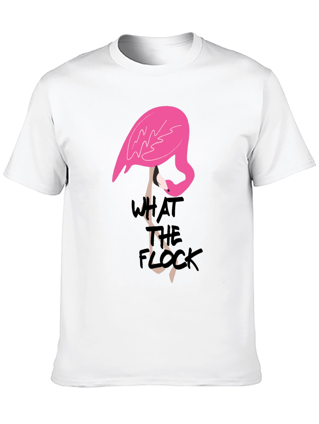 Black What the Flock T-Shirt - Quirky Flamingo Tee view 10