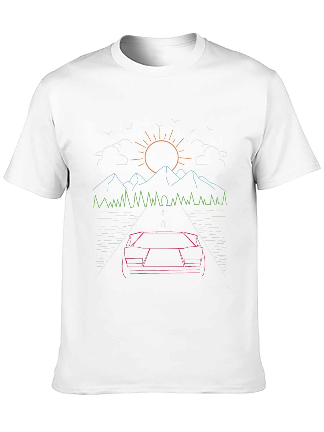 Black Retro Car Graphic Tee - Neon Roadtrip Design view 10