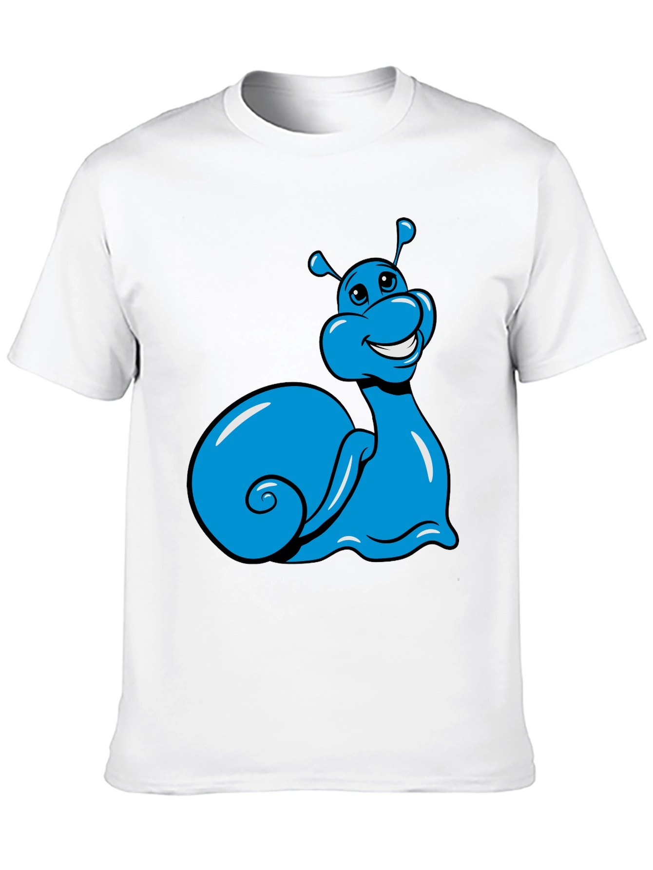 Black Blue Snail Graphic Tee - Black Casual T-Shirt view 10