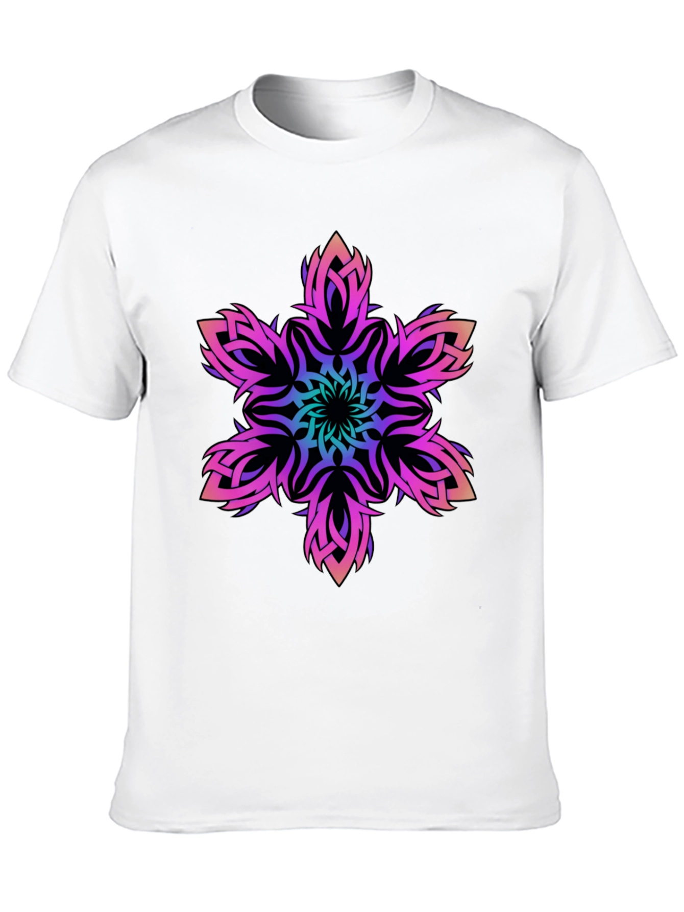Black Tribal Mandala Graphic Black T-Shirt view 10