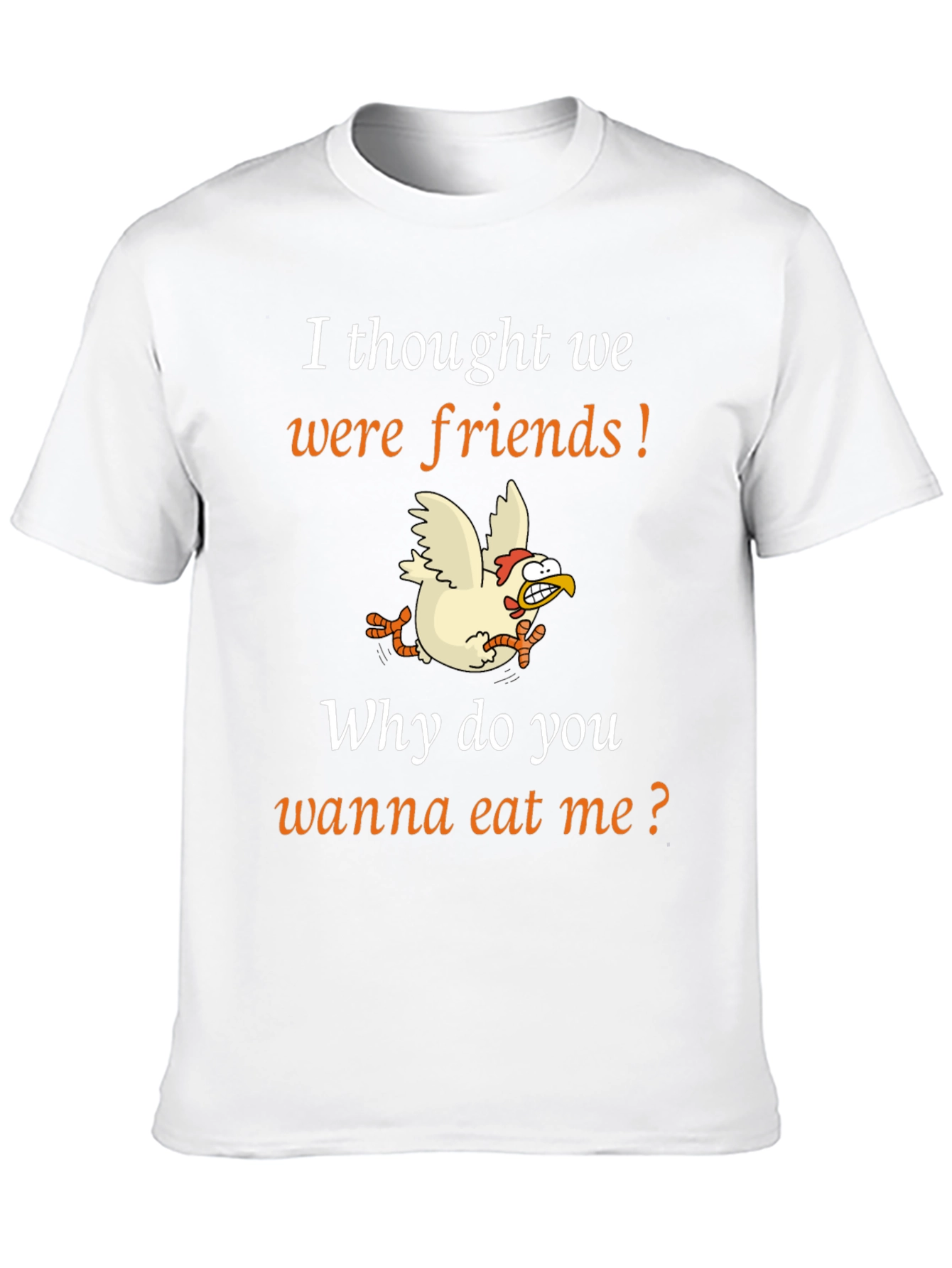 Black Funny Chicken T-Shirt - I Thought We Were Friends view 10