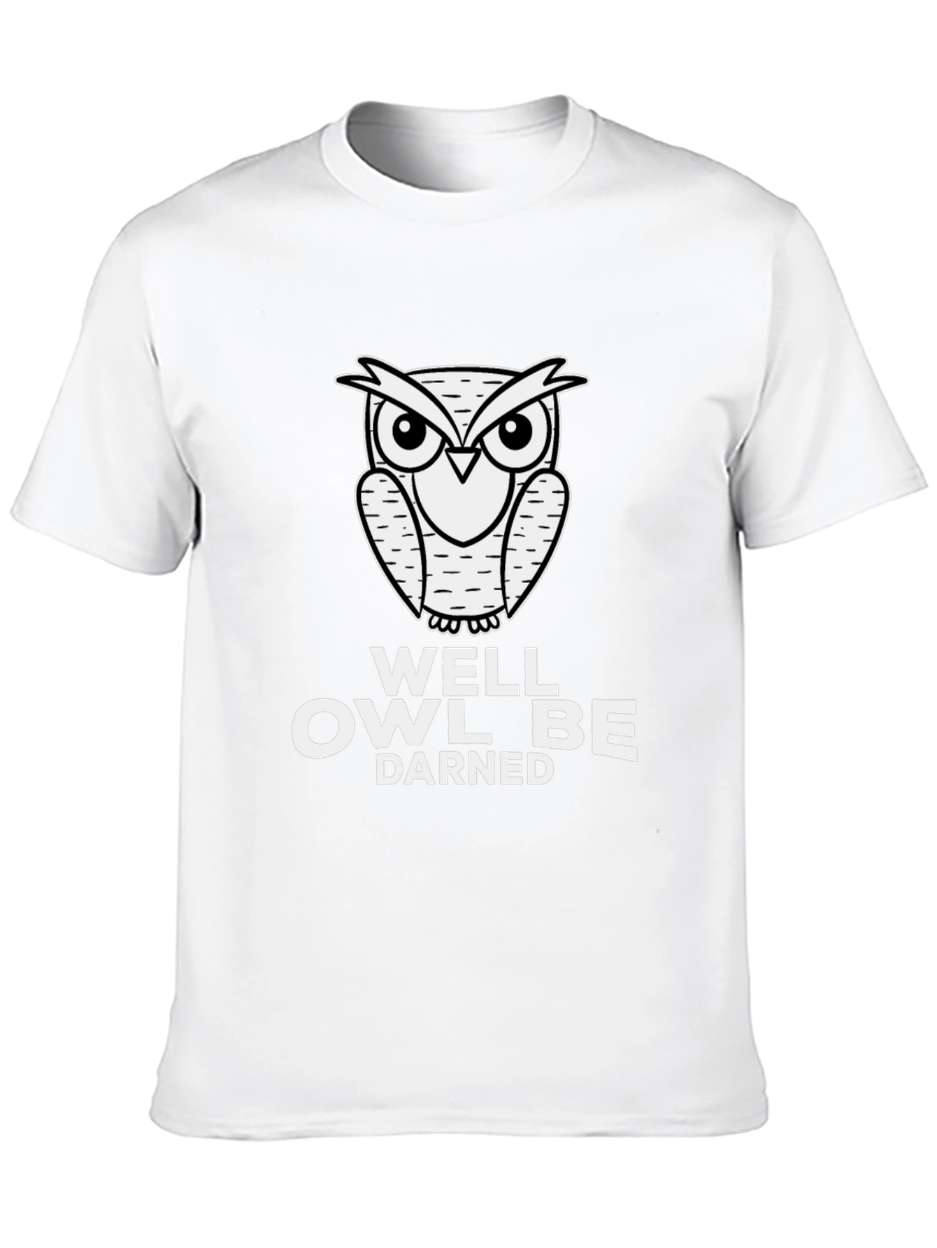 Black Well Owl Be Darned Men's Black Graphic T-Shirt view 10